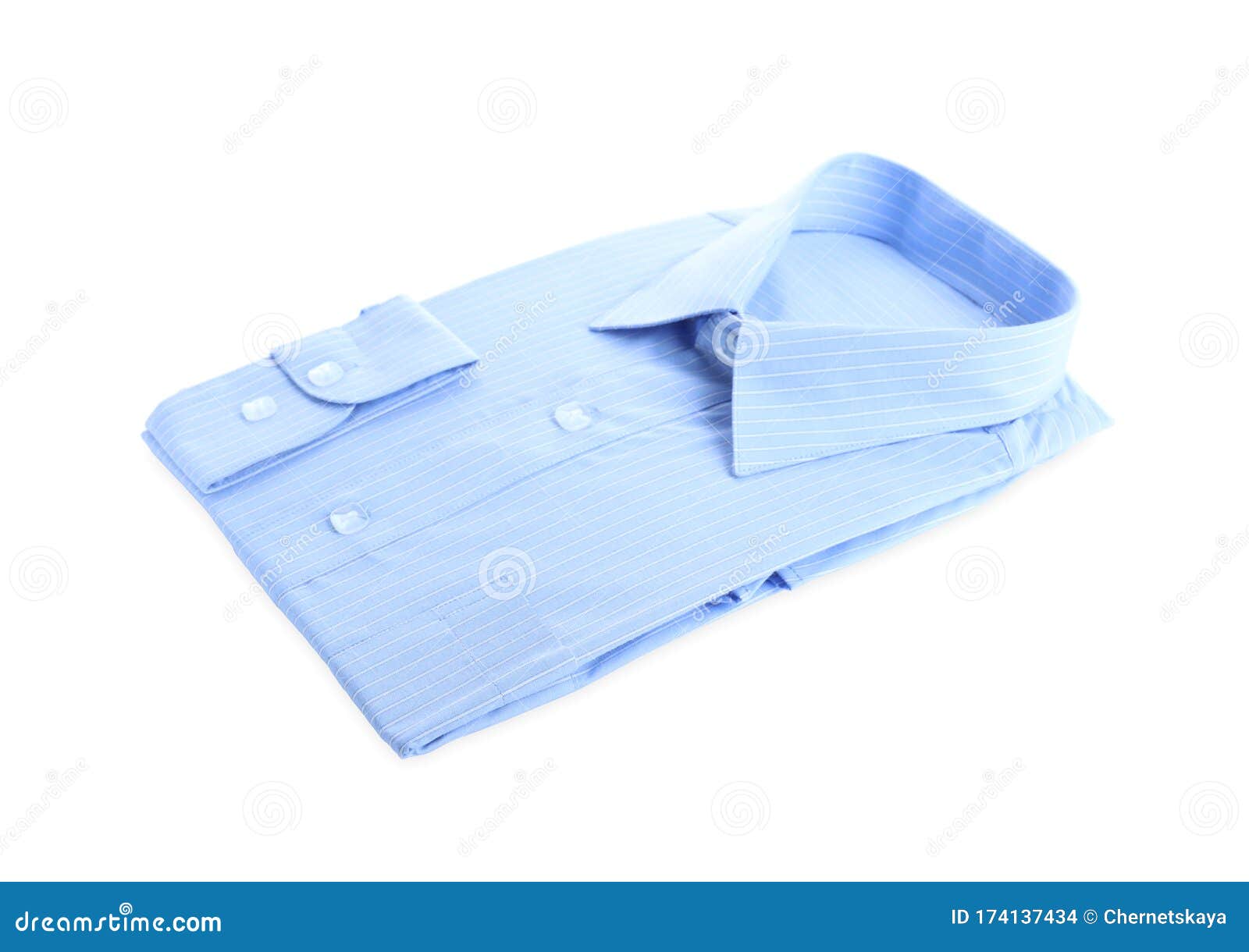 Stylish Light Blue Shirt Isolated. Dry-cleaning Service Stock Photo ...