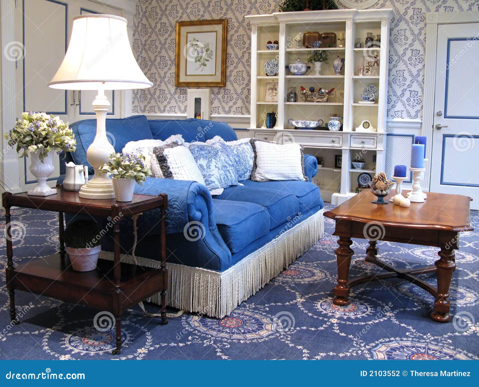 Stylish Living Room stock photo. Image of southern, ornate 2103552