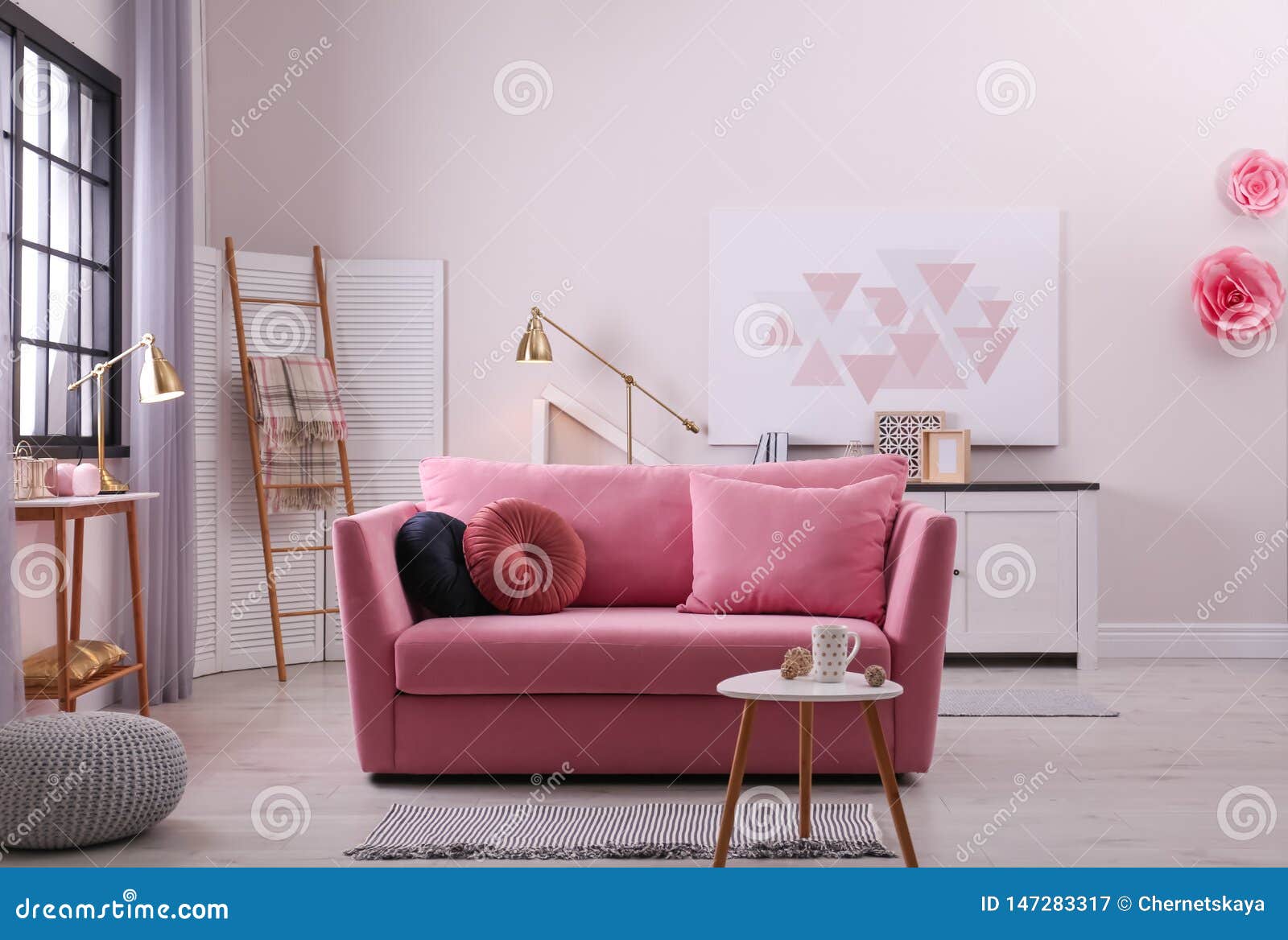 Stylish Living Room Interior with Sofa Stock Image Image of apartment