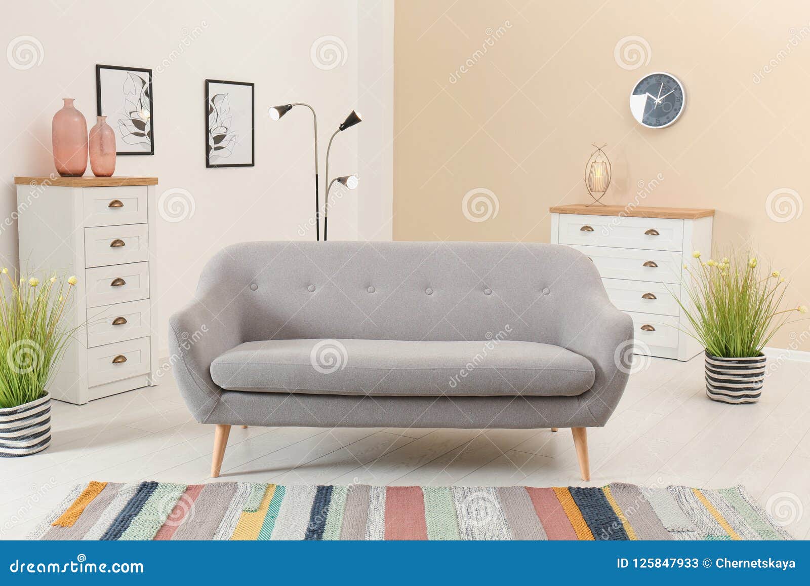 Stylish Living Room Interior with Sofa Stock Image Image of chest