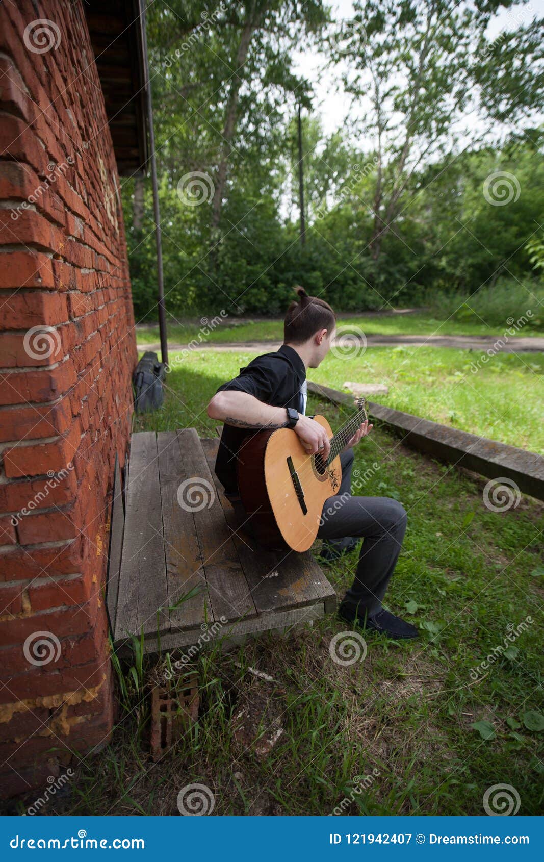 stylish man with guitar