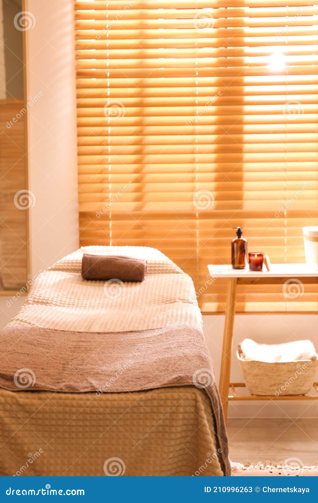 Stylish Massage Room Interior In Spa Salon Stock Image Image Of Blinds Design 210996263