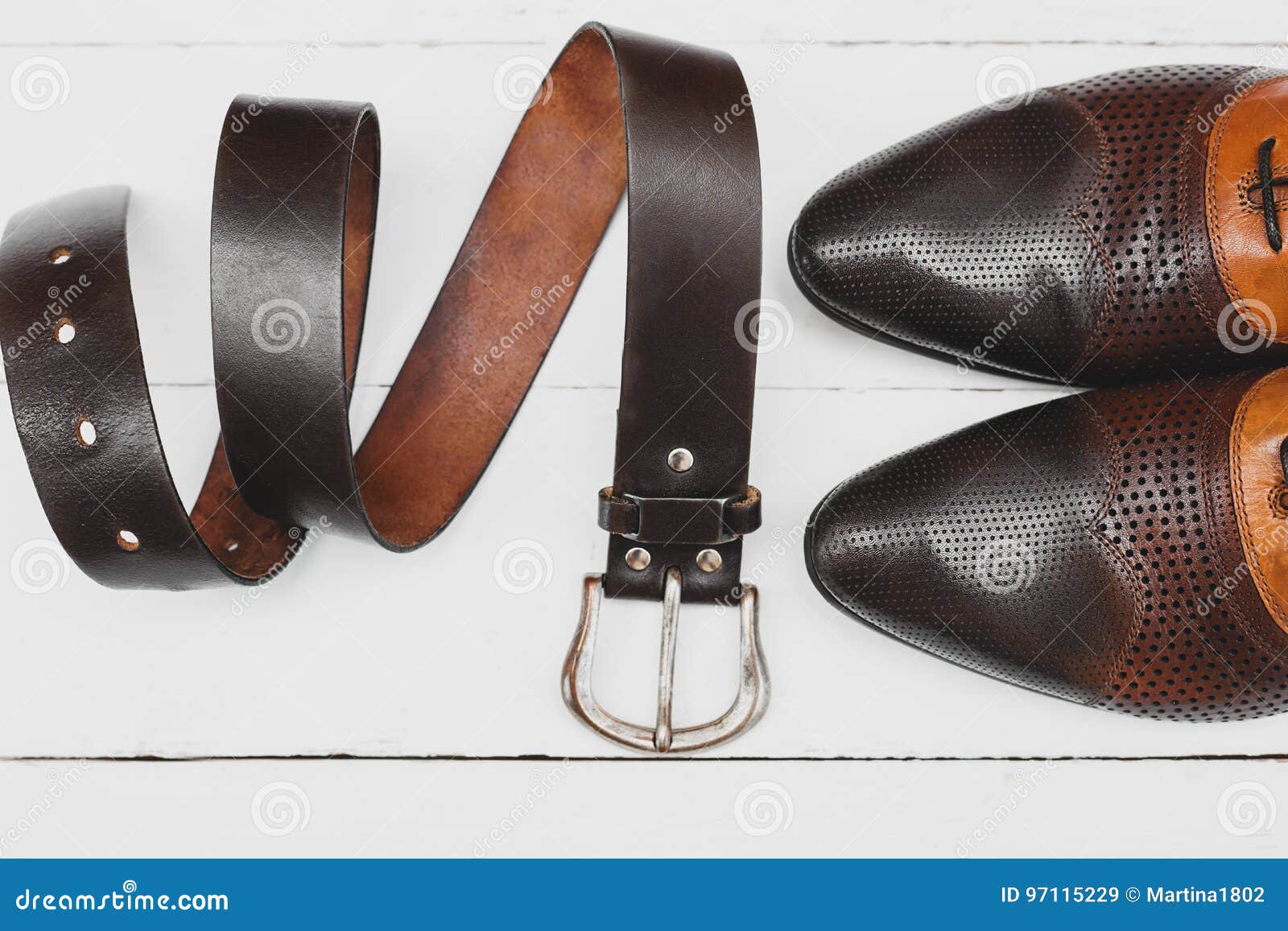 Stylish Men`s Shoes and Belt on White Stock Image Image of shoe