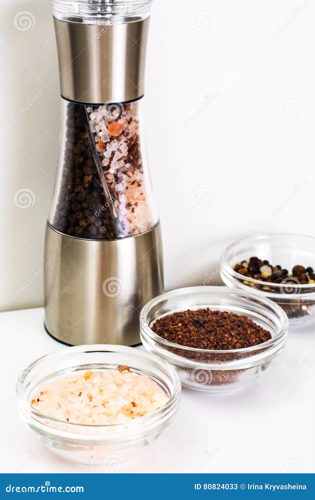 Stylish Mill for Coarse Salt and Pepper Stock Image Image of food