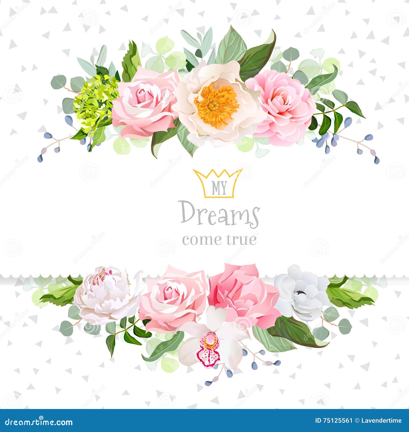stylish mix of flowers horizontal   frame.