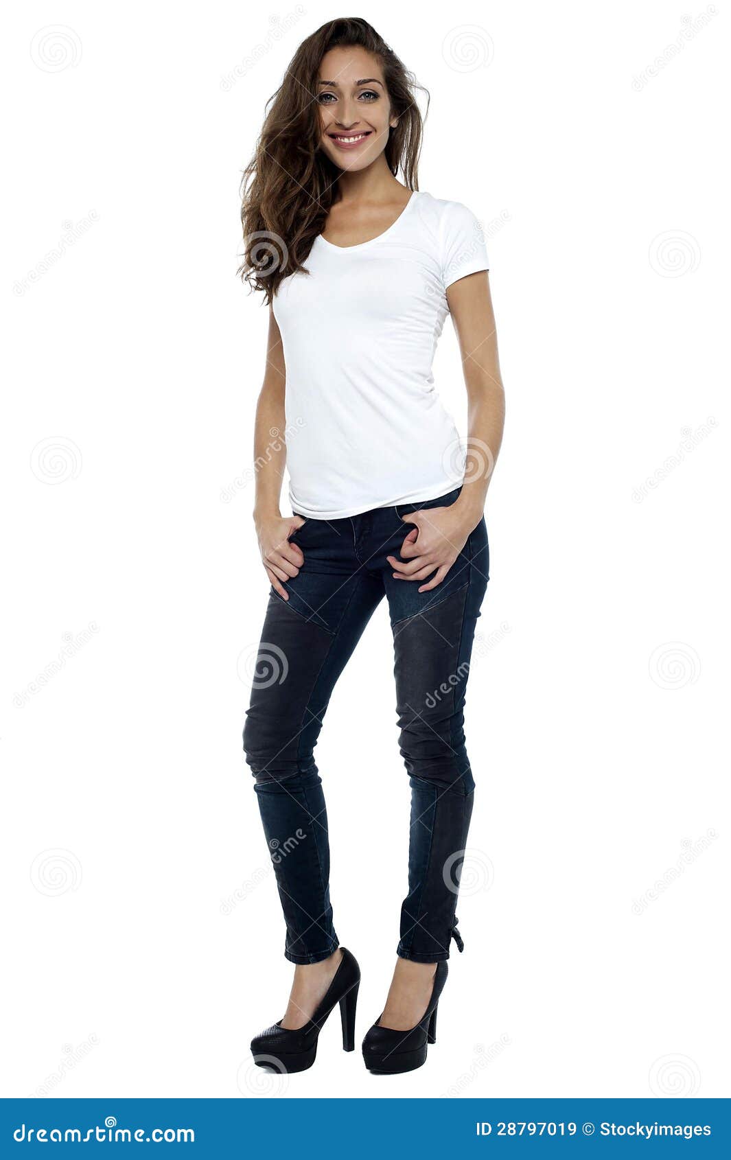 Stylish Model Wearing Stilettos and Striking a Pose Stock Image - Image ...