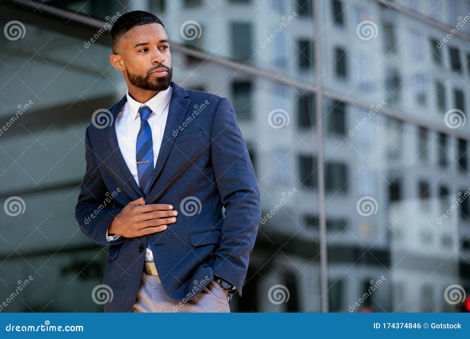 Stylish Modern African American Businessman, Commercial Model Posing in ...