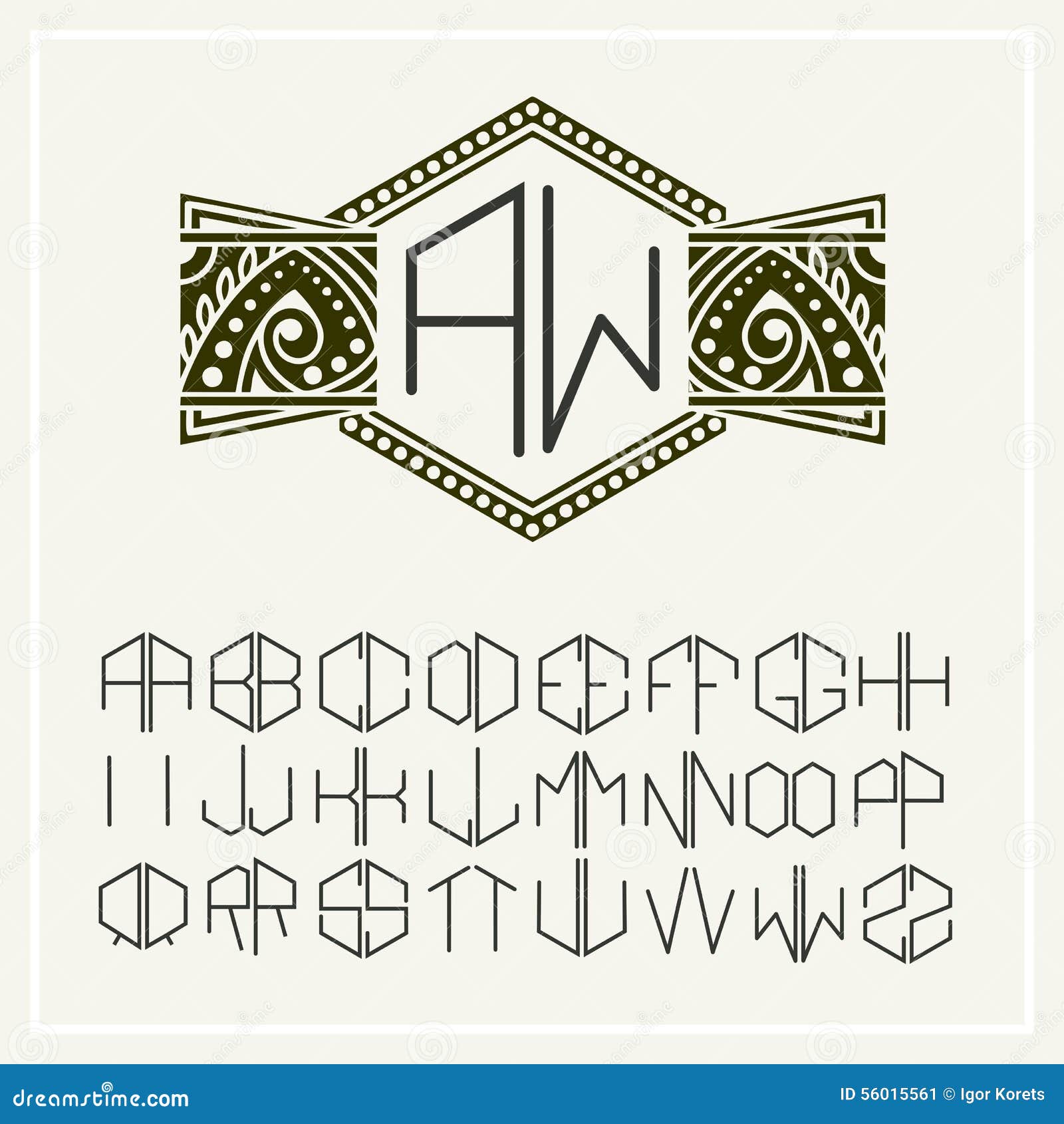 stylish monogram , elegant line art logo 