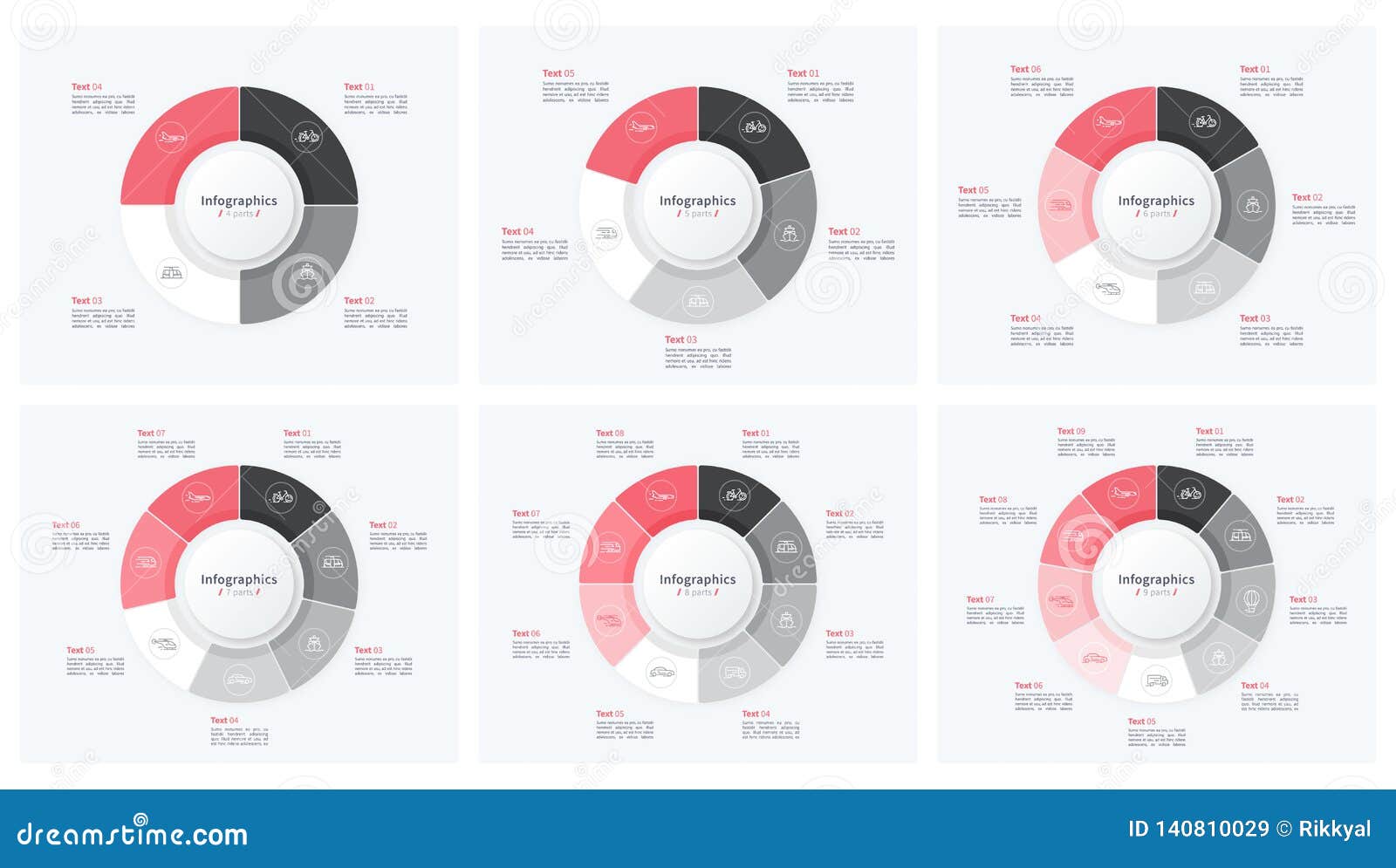 5 Piece Pie Chart Template