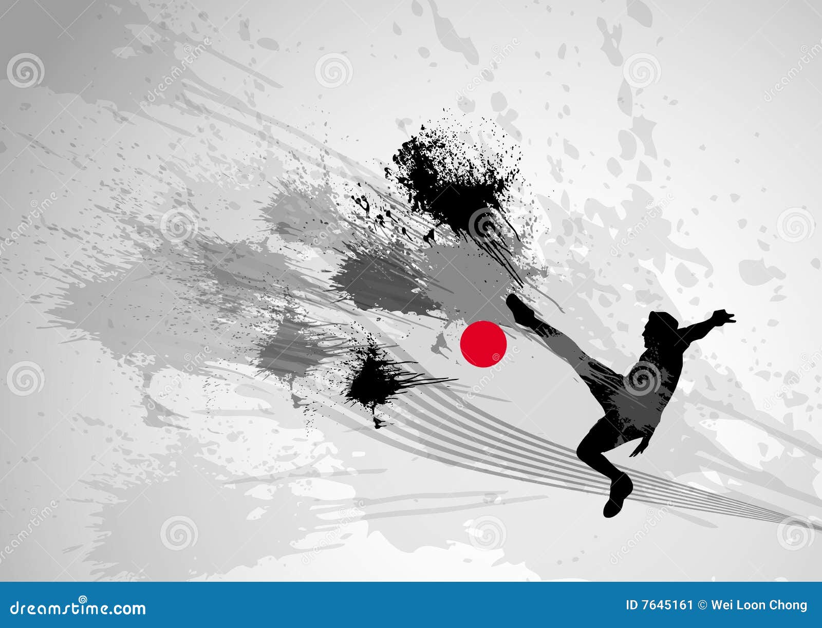 Stylish Power Football Kick Stock Illustration Illustration of