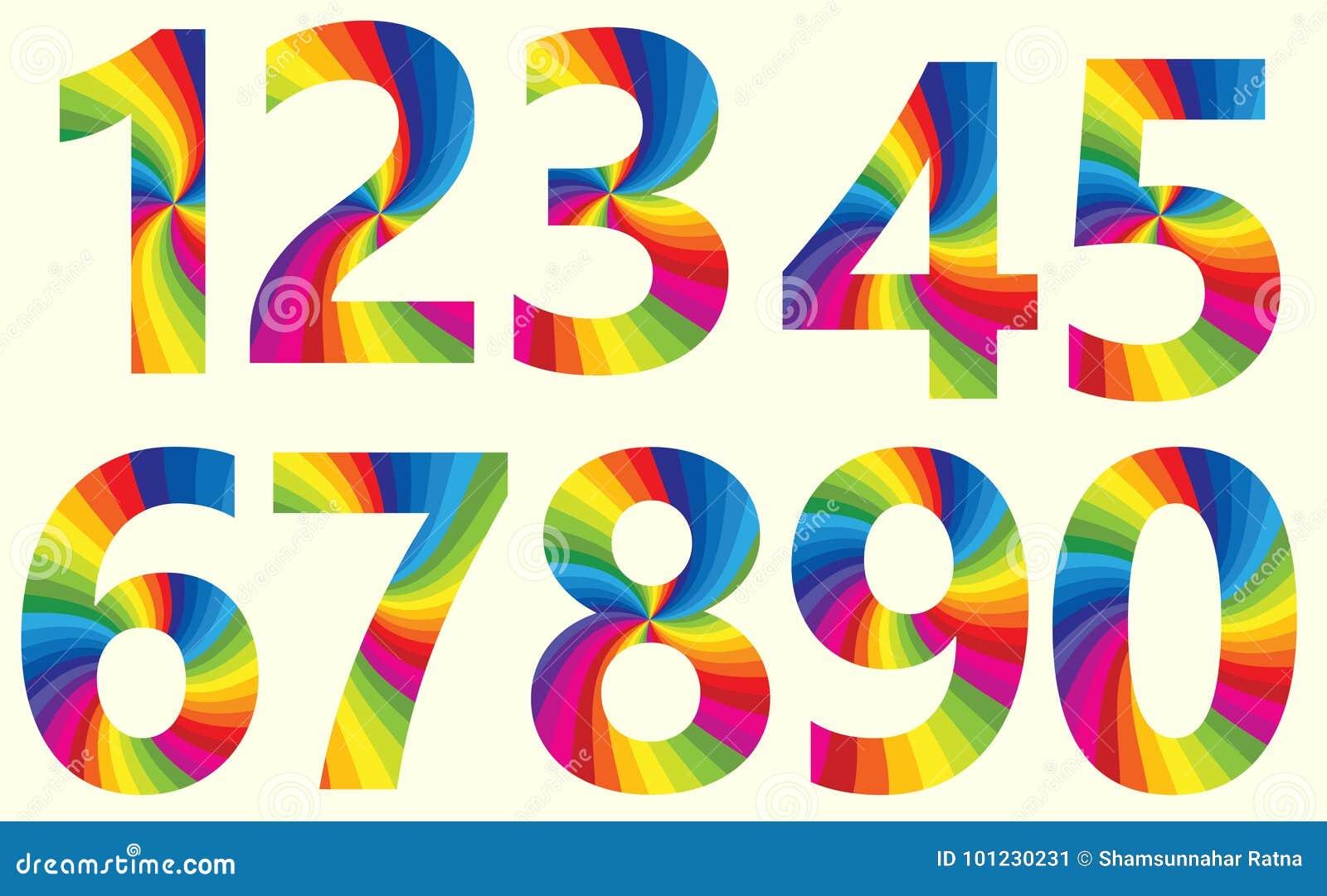 Stylish Rainbow Number 1 To 10 Stock Vector - Illustration of ...