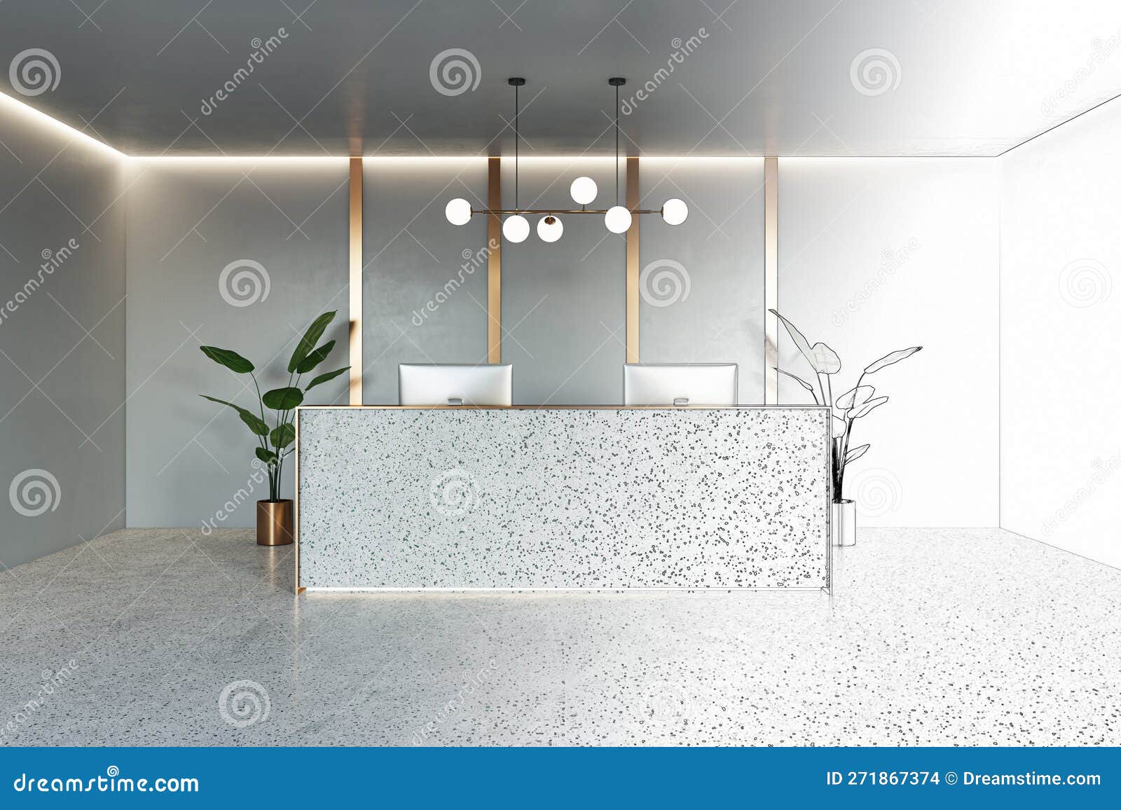 Stylish Reception Area Interior Design Project Development with Modern