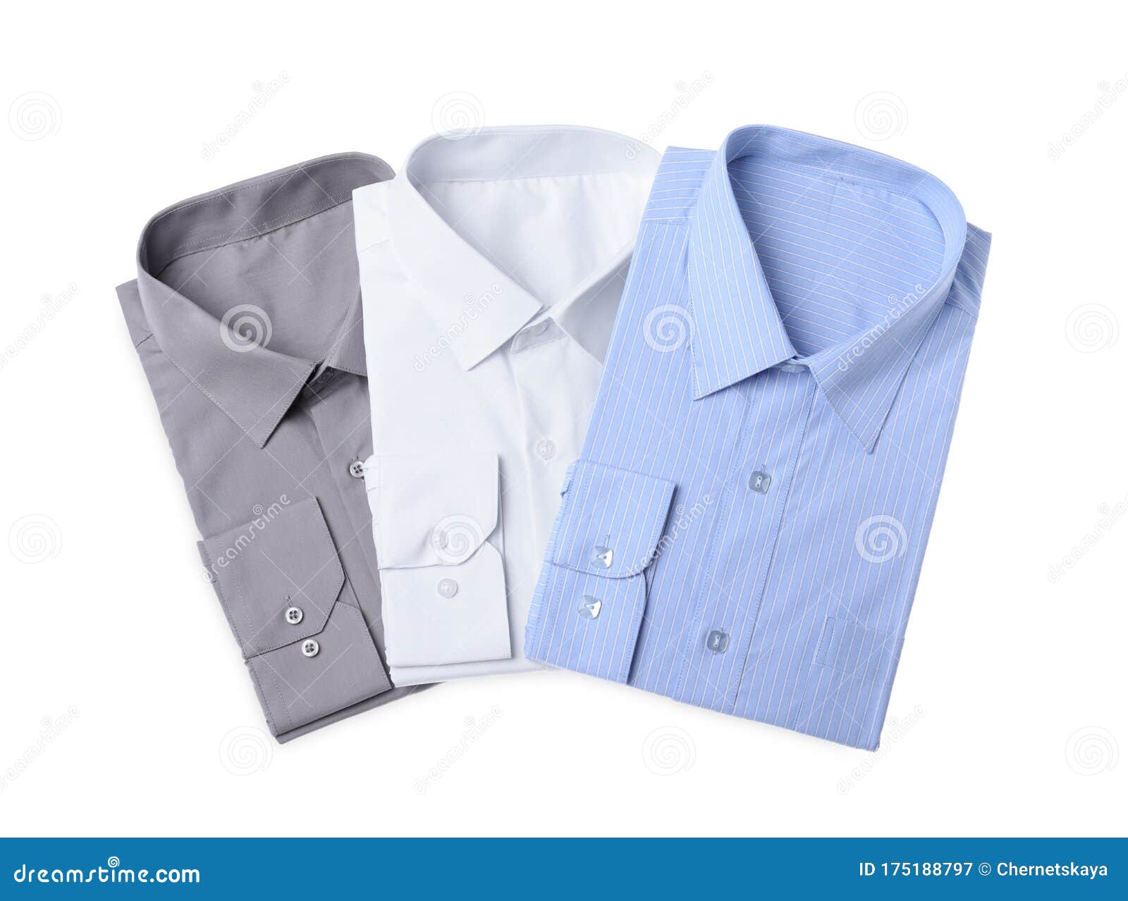 Stylish Shirts Isolated on White. Dry-cleaning Service Stock Image ...