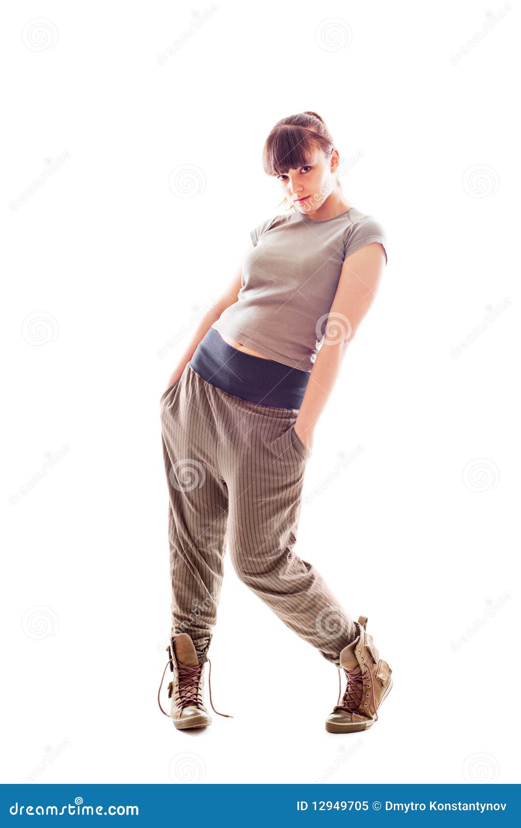 Stylish Teenager Posing Against White Background Stock Image - Image of ...