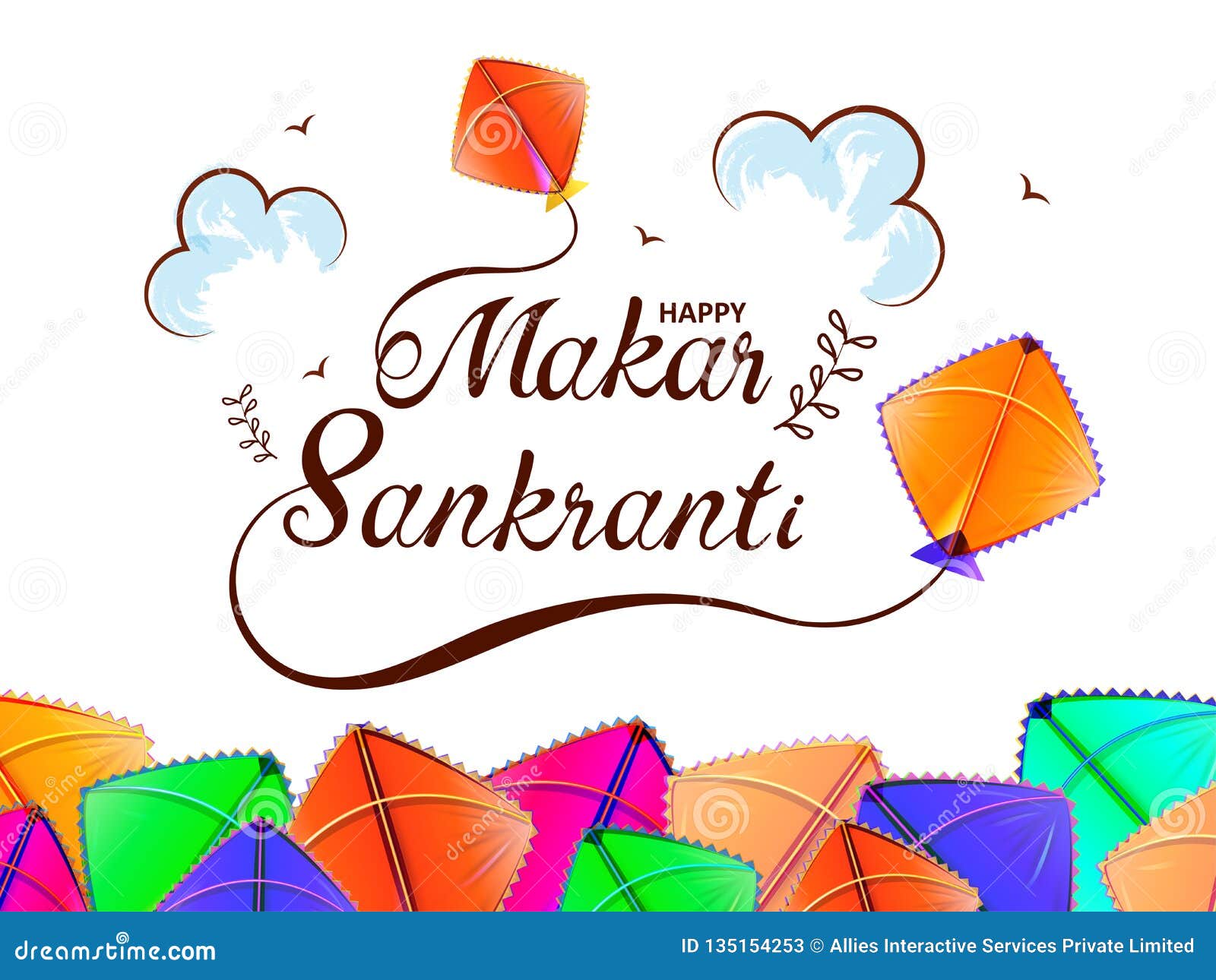 Stylish Text Happy Makar Sankranti on White Background Decorated with  Realistic Colorful Kites. Can Be Used As Poster or Greeting Stock  Illustration - Illustration of banner, makar: 135154253