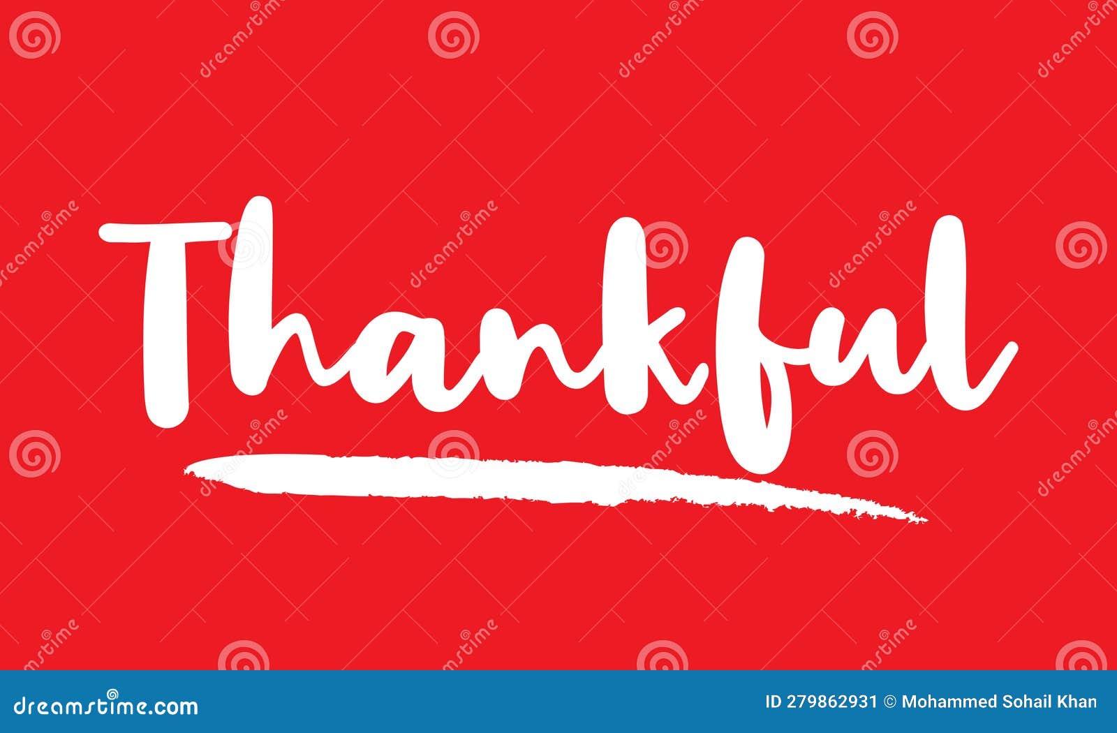 Thankful Stylish Text Typography Lettering Phrase Vector Design Stock