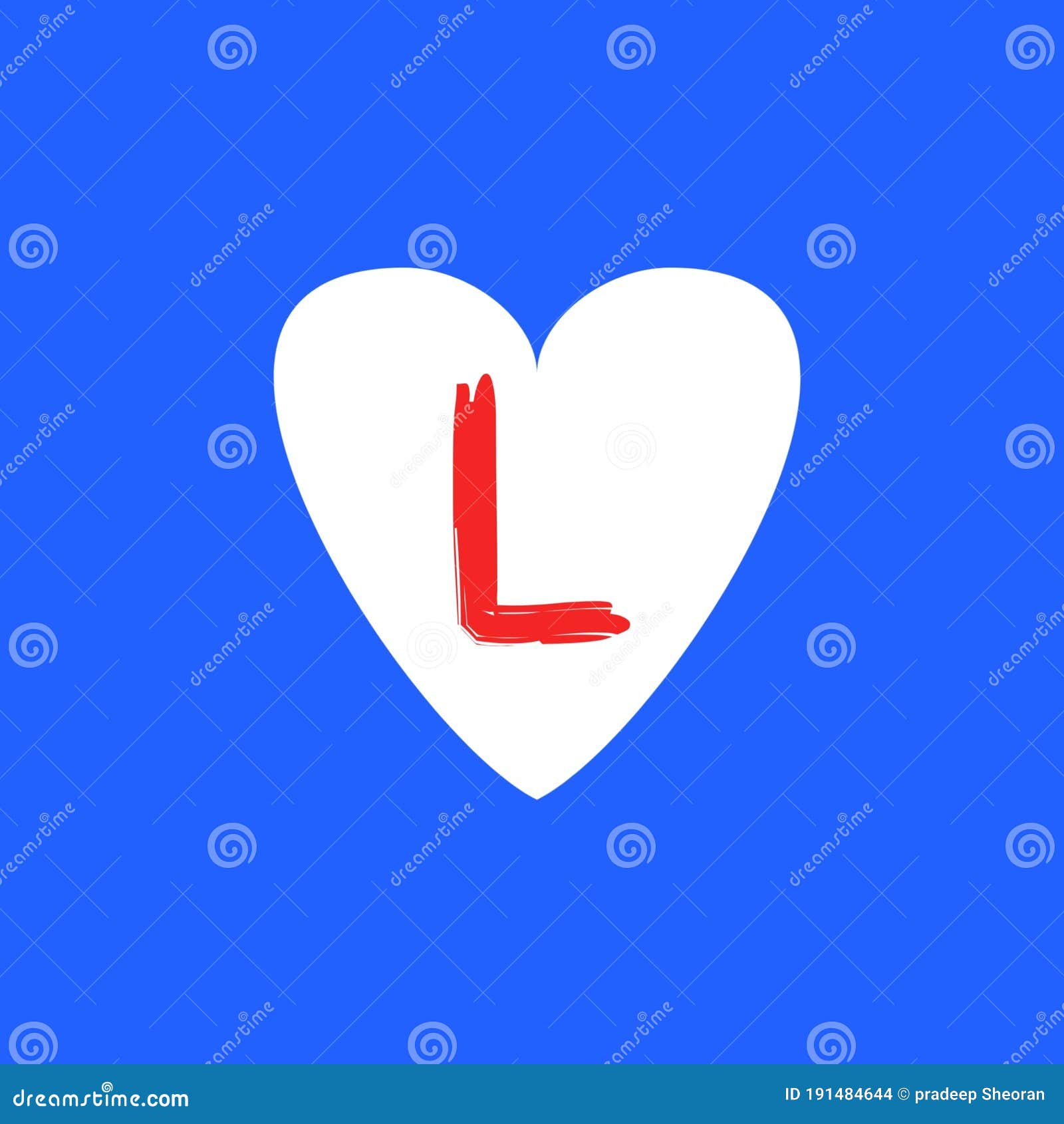 Stylish Texture Image of Red L Alphabet on White Heart with Blue Background  Wallpaper Stock Illustration - Illustration of white, stylish: 191484644