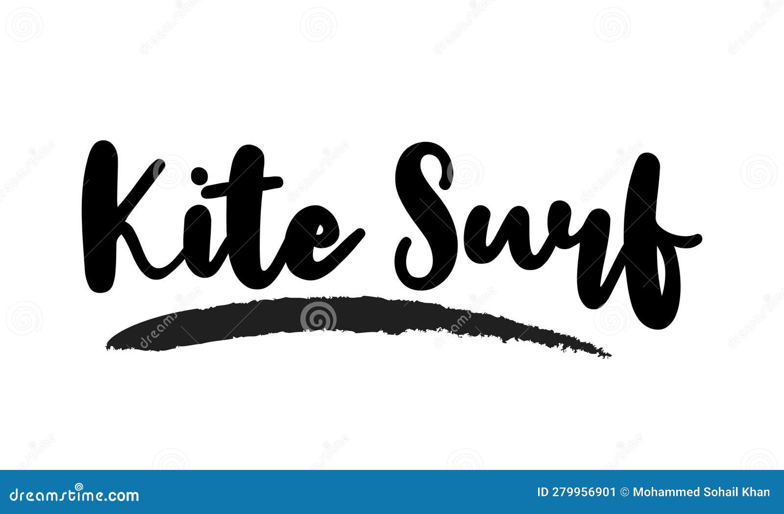 Kite Surf Stylish Typography Text Lettering Phrase Vector Design Stock
