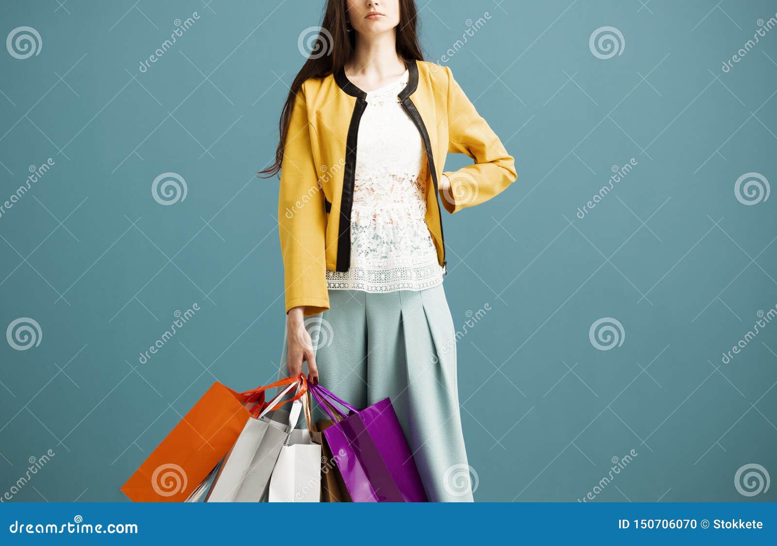 Stylish Woman Carrying a Lot of Shopping Bags Stock Photo - Image of ...