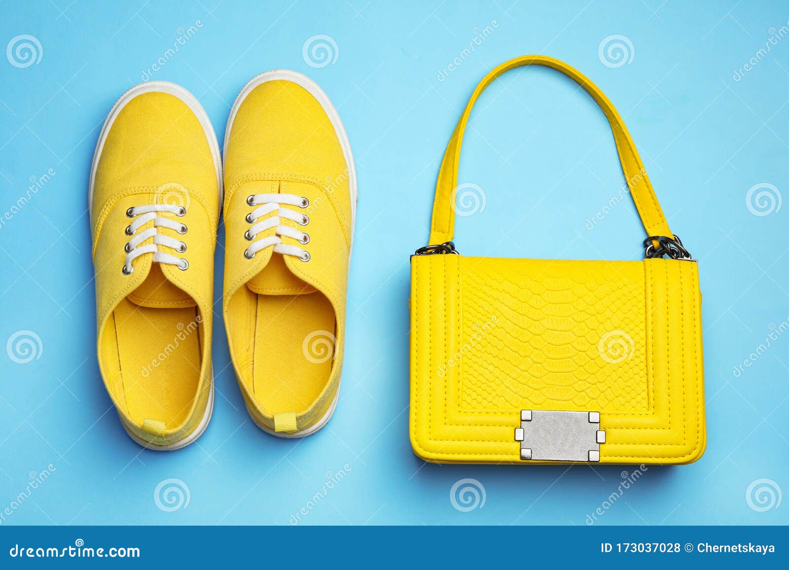 light blue shoes and bag