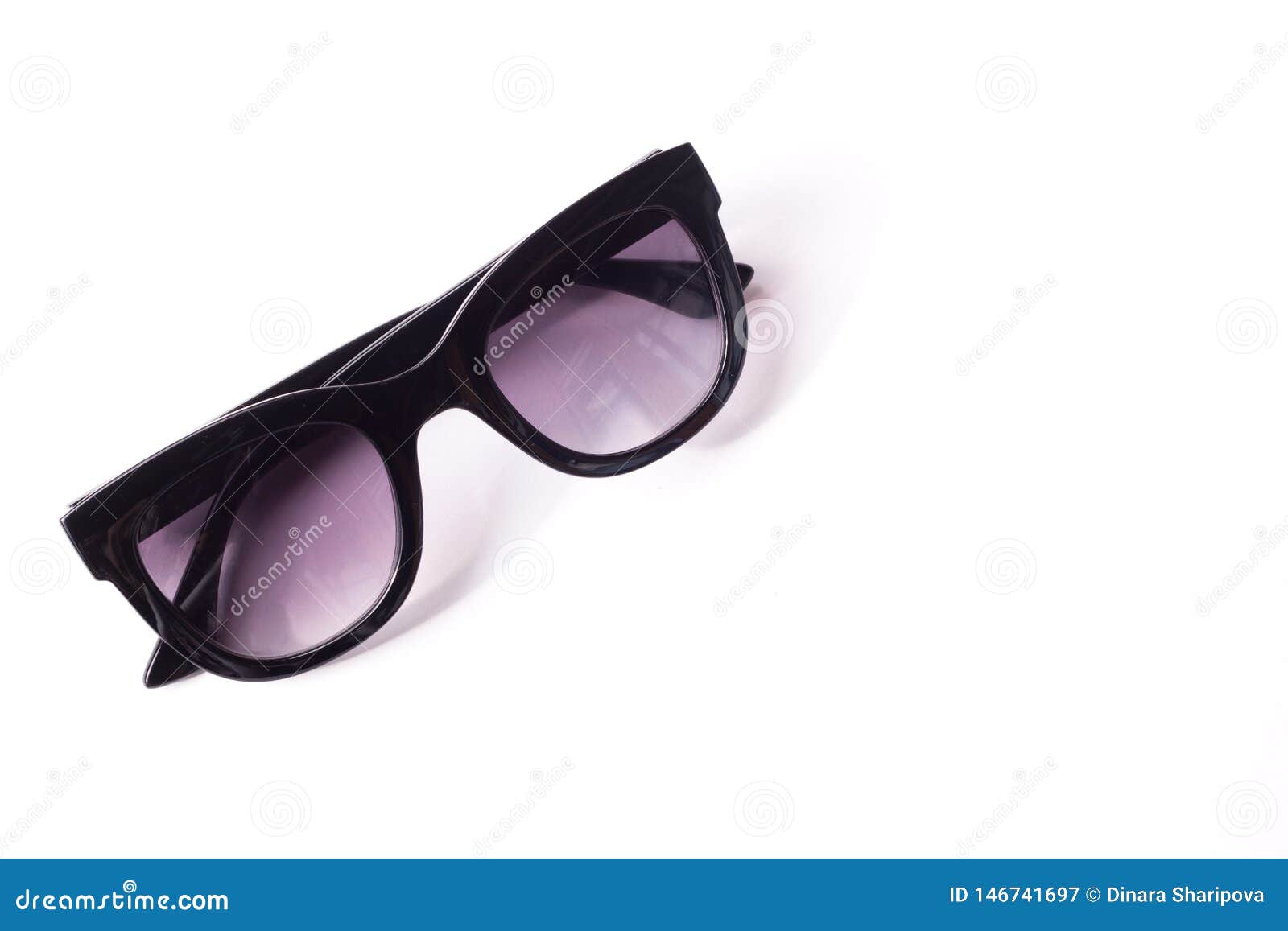 Women`s Black Sunglasses on a White Background. Female Accessory Stock ...