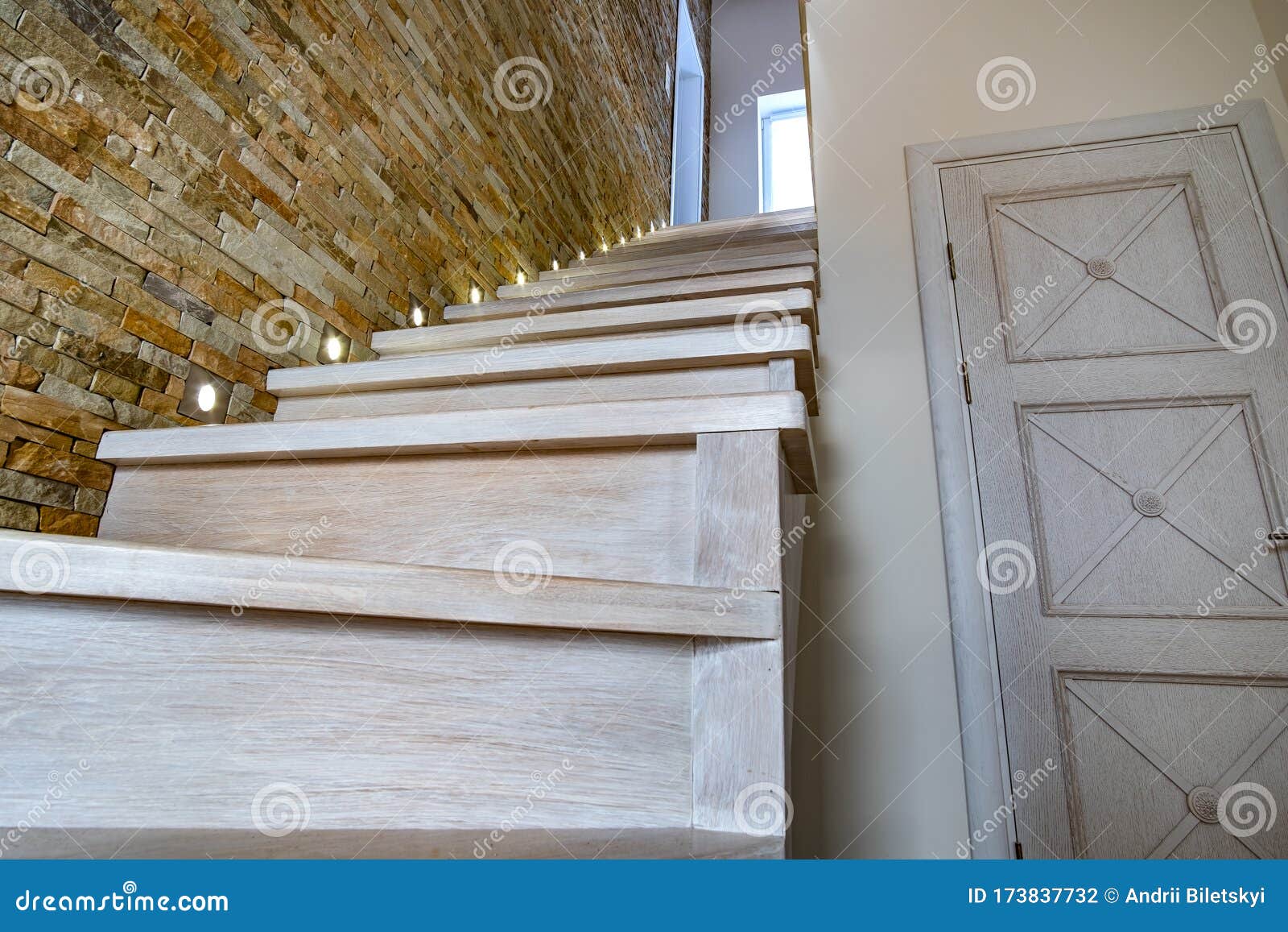 Stylish Wooden Contemporary Staircase Inside Loft House Interior ...