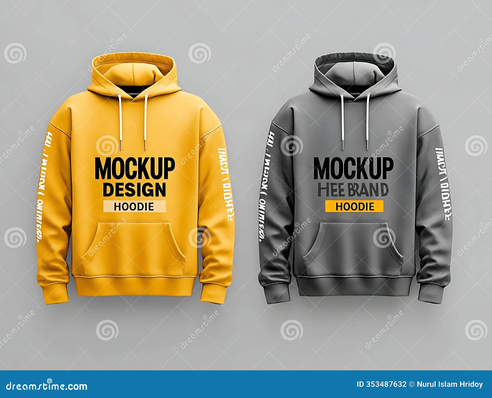 stylish yellow and grey hoodie mockups for  showcase