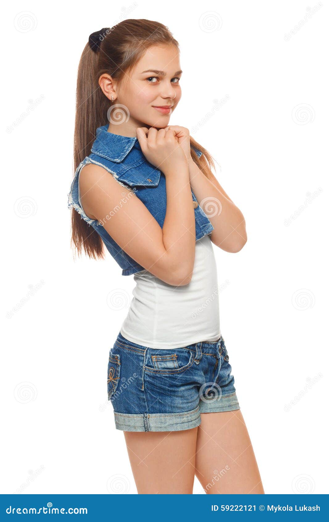 short jean vest