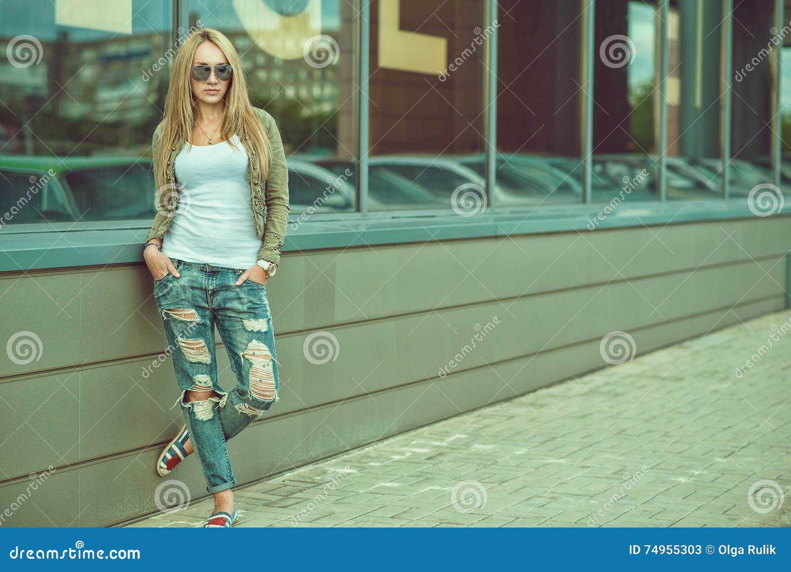 Street candid girl walking in front of me in tight pants