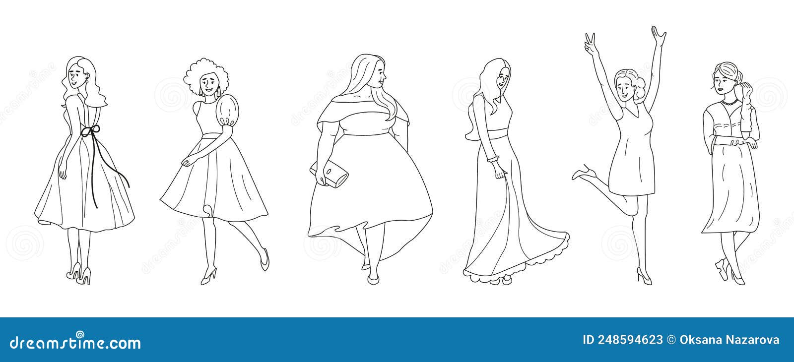 Fashion Sketchbook Figure Drawing Poses For Designers: Small Sized  Sketchbook With Fashion Sketch Templates And 1950S Vintage Blue Dress  Illustration - Fashion Template Sketchbooks - 9781086334418