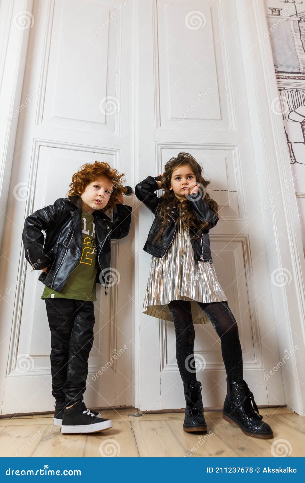 Stylishly Dressed Boy and Girl Stock Photo Image of look, couple