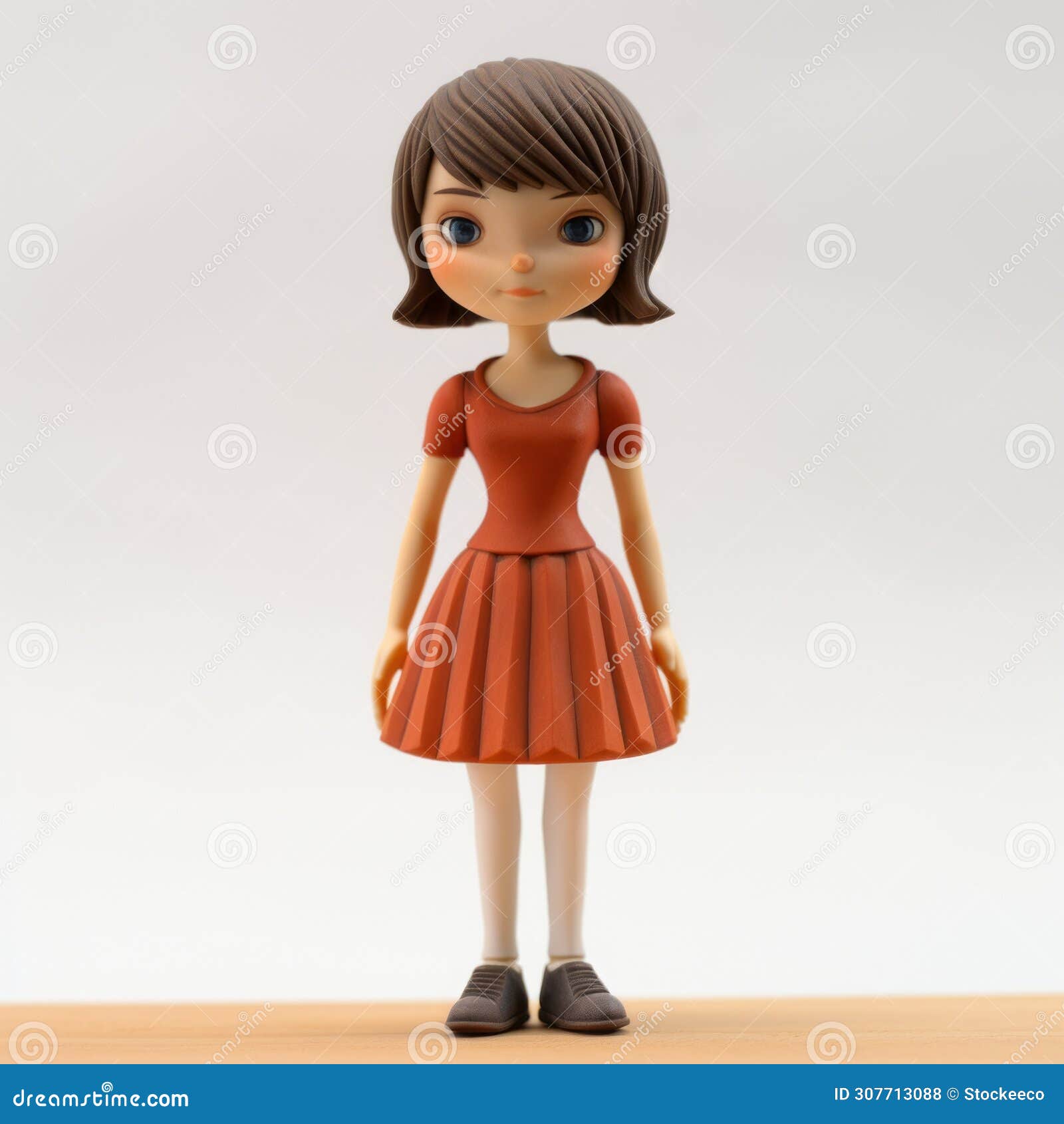 stylistic manga action figure: girl in orange dress
