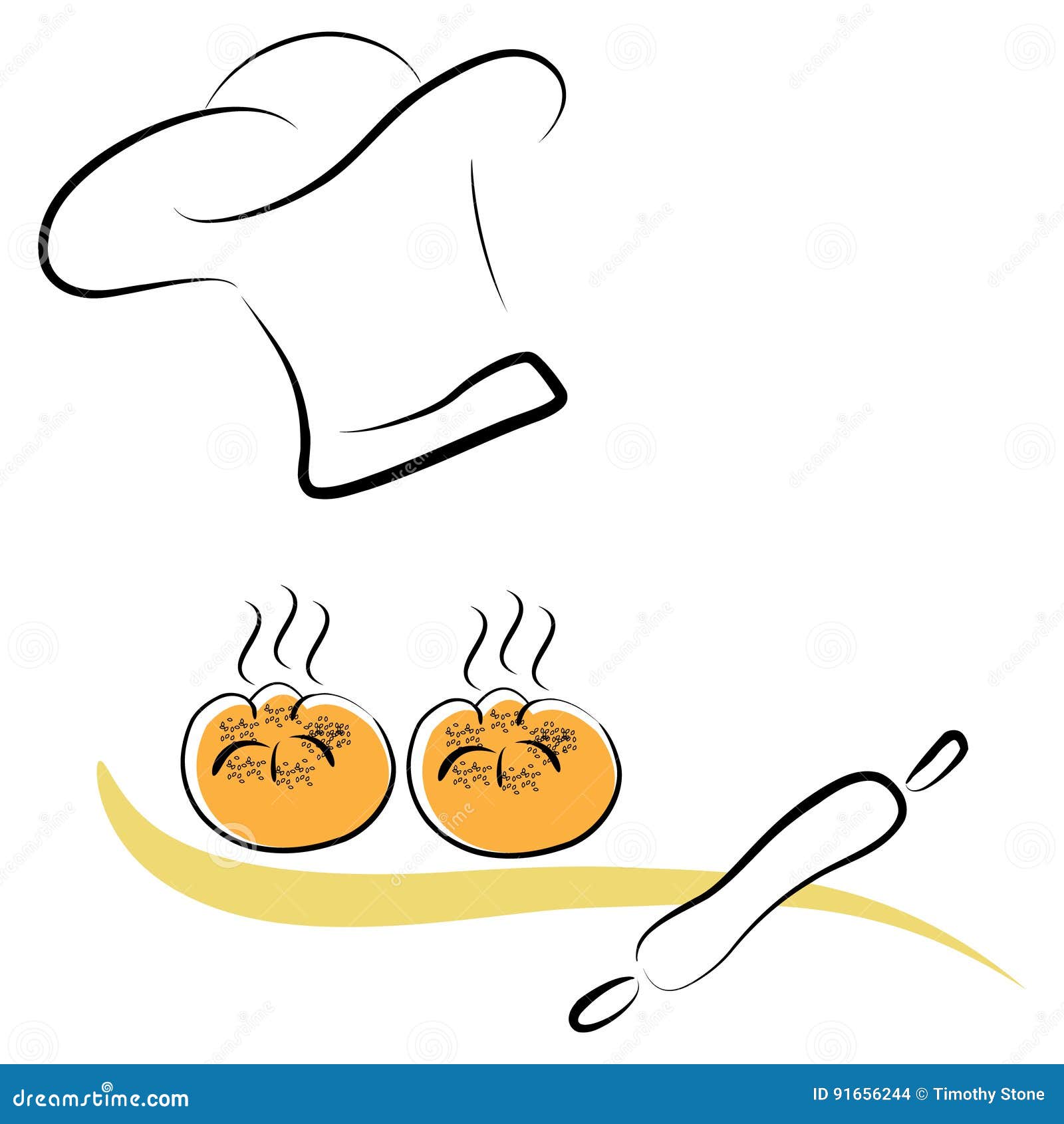 Stylized Chef Hat and Pastries Stock Illustration Illustration of