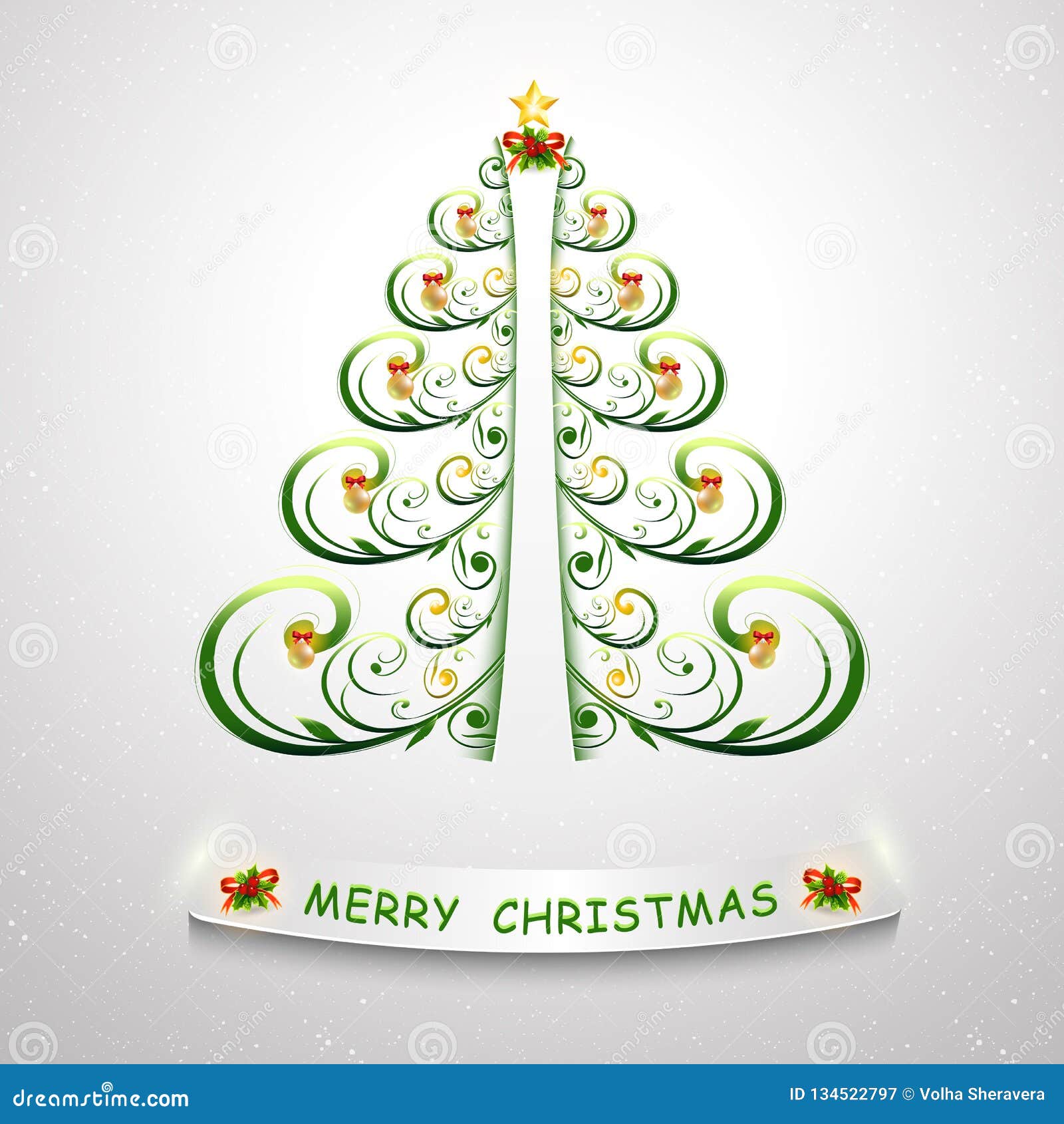 Stylized Christmas Tree. Vector Illustration. Trendy Christmas Tree for ...