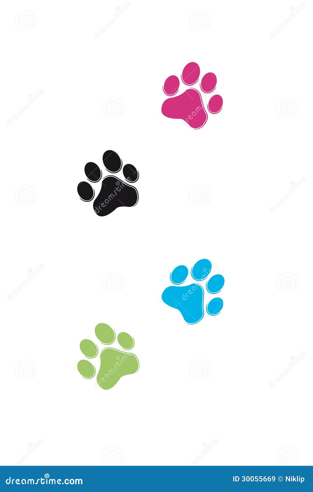 Cute Cat, paws - logo, symbol, protect sign Stock Vector