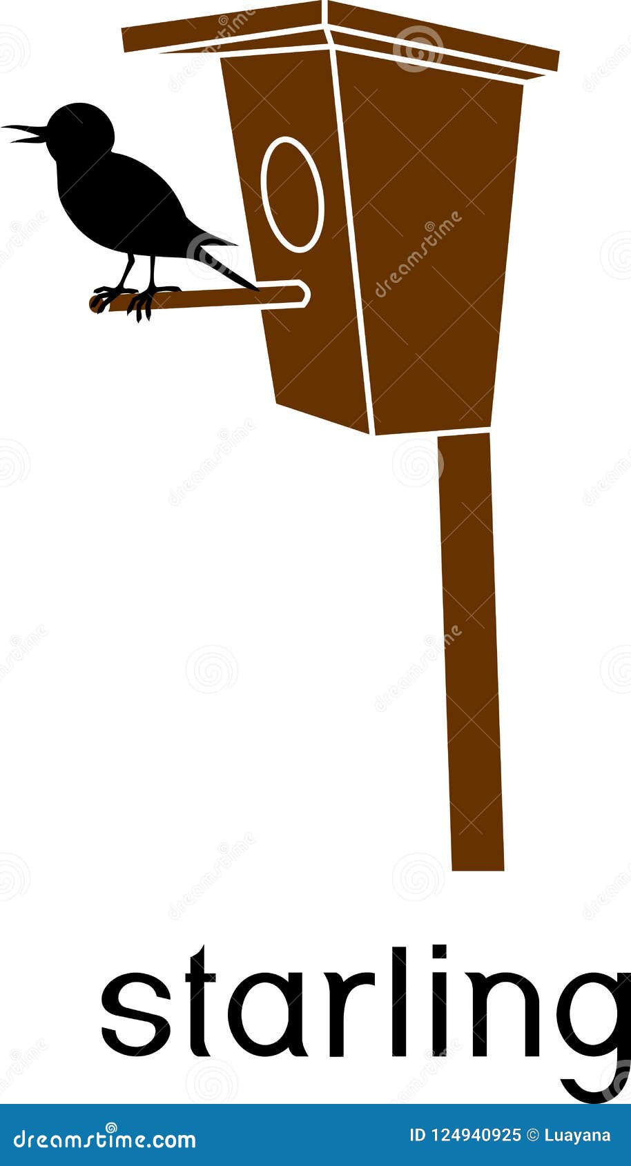 Common Starling Bird Icon Cute Cartoon Wild Animal Symbol Wildlife