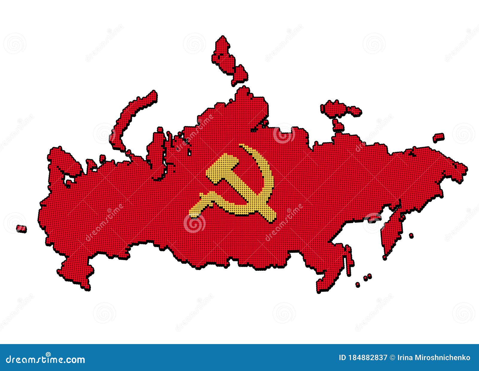 Stylized Communist USSR Map Stock Vector - Illustration of emblem ...