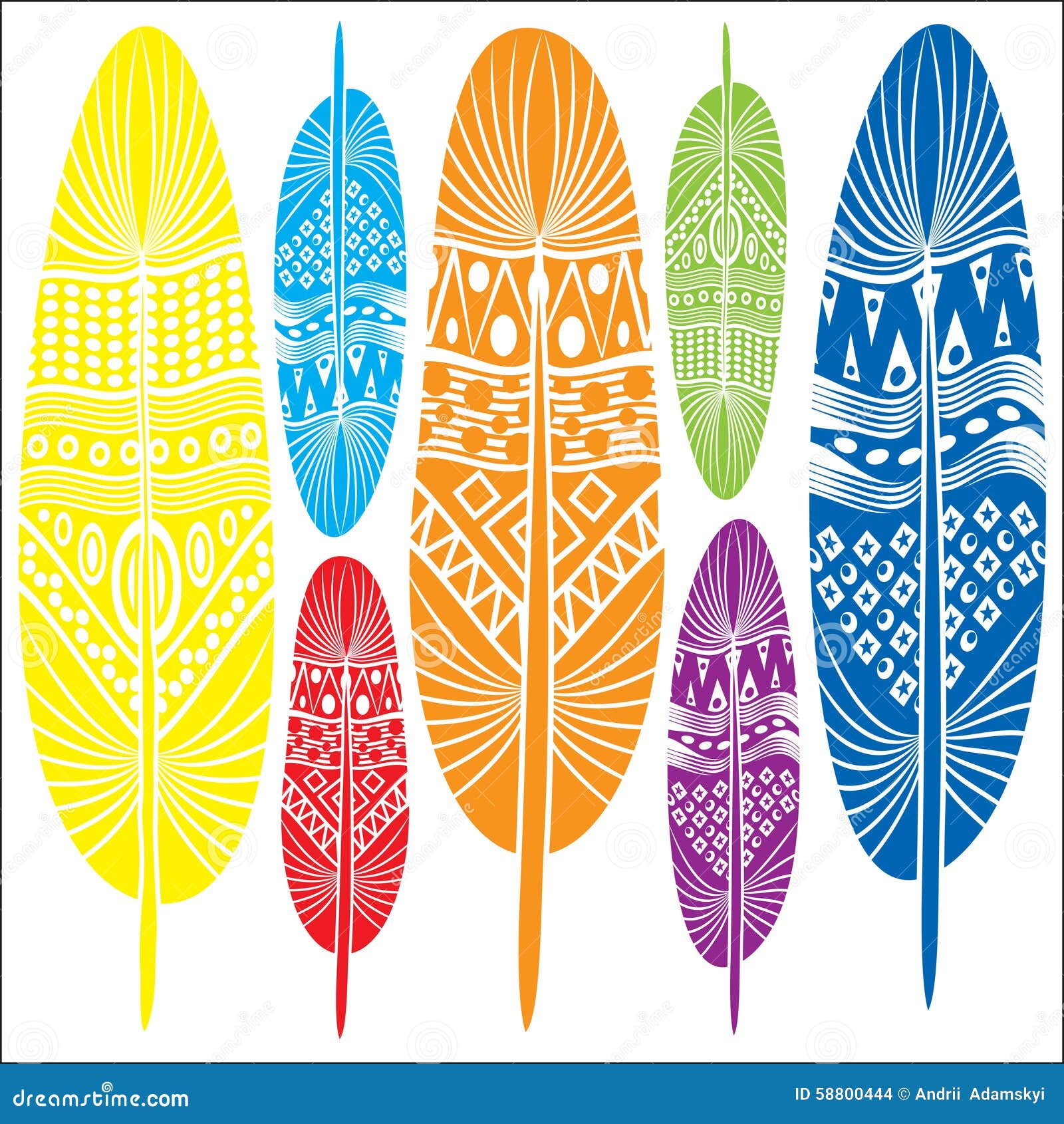 Stylized Decorative Feathers Stock Vector Illustration of design