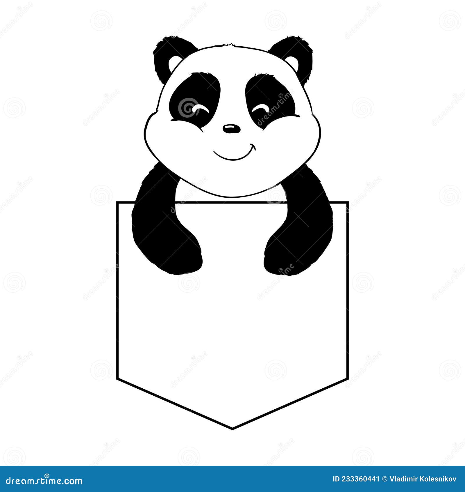 Premium Vector | Cute panda pencil color illustration