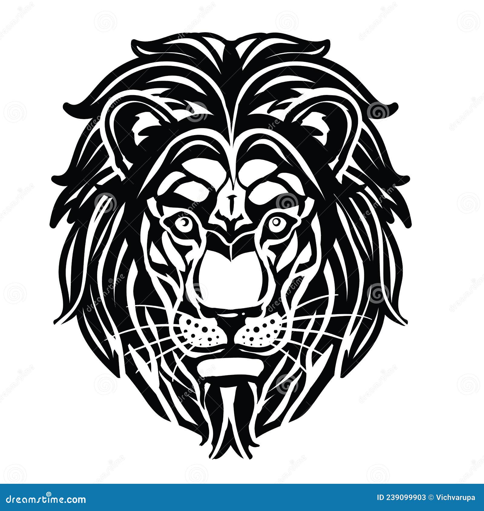 stylized head of a lion with a chic mane, logo,  object on a white background,  