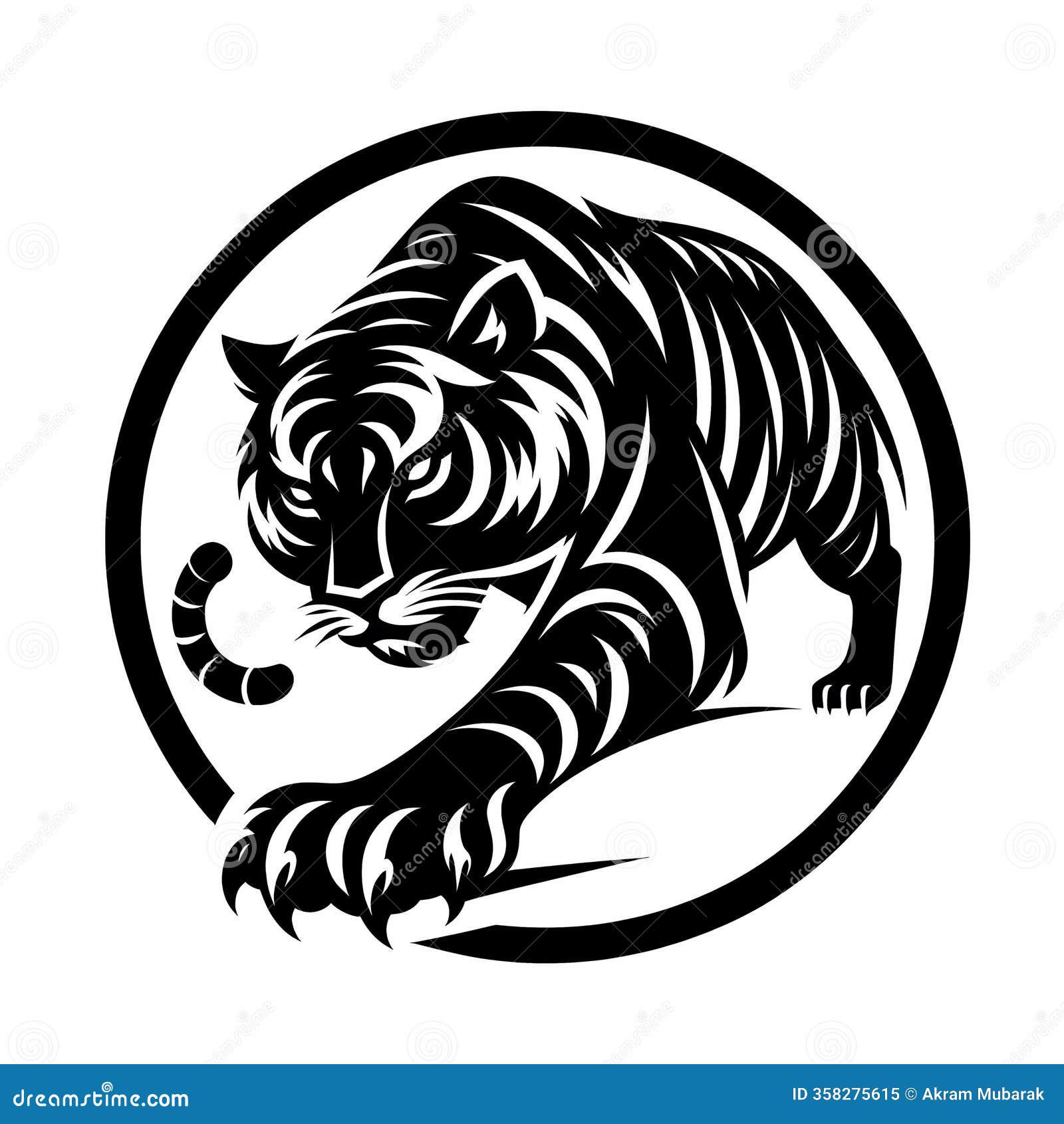 high-contrast tiger artwork emphasizing stealth and strength in clean 