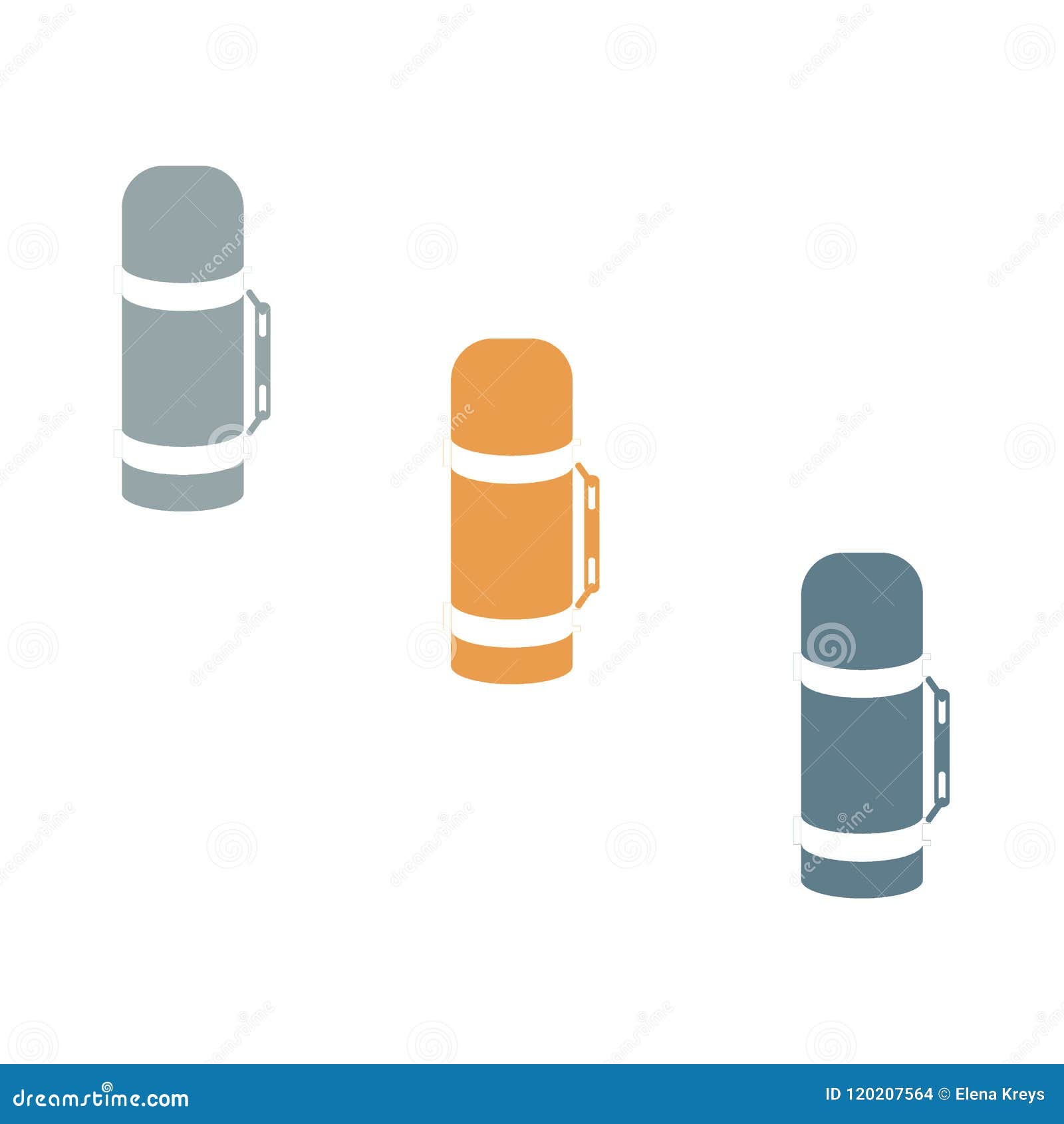 Stylized Icon of a Colored Thermoses Stock Vector Illustration of