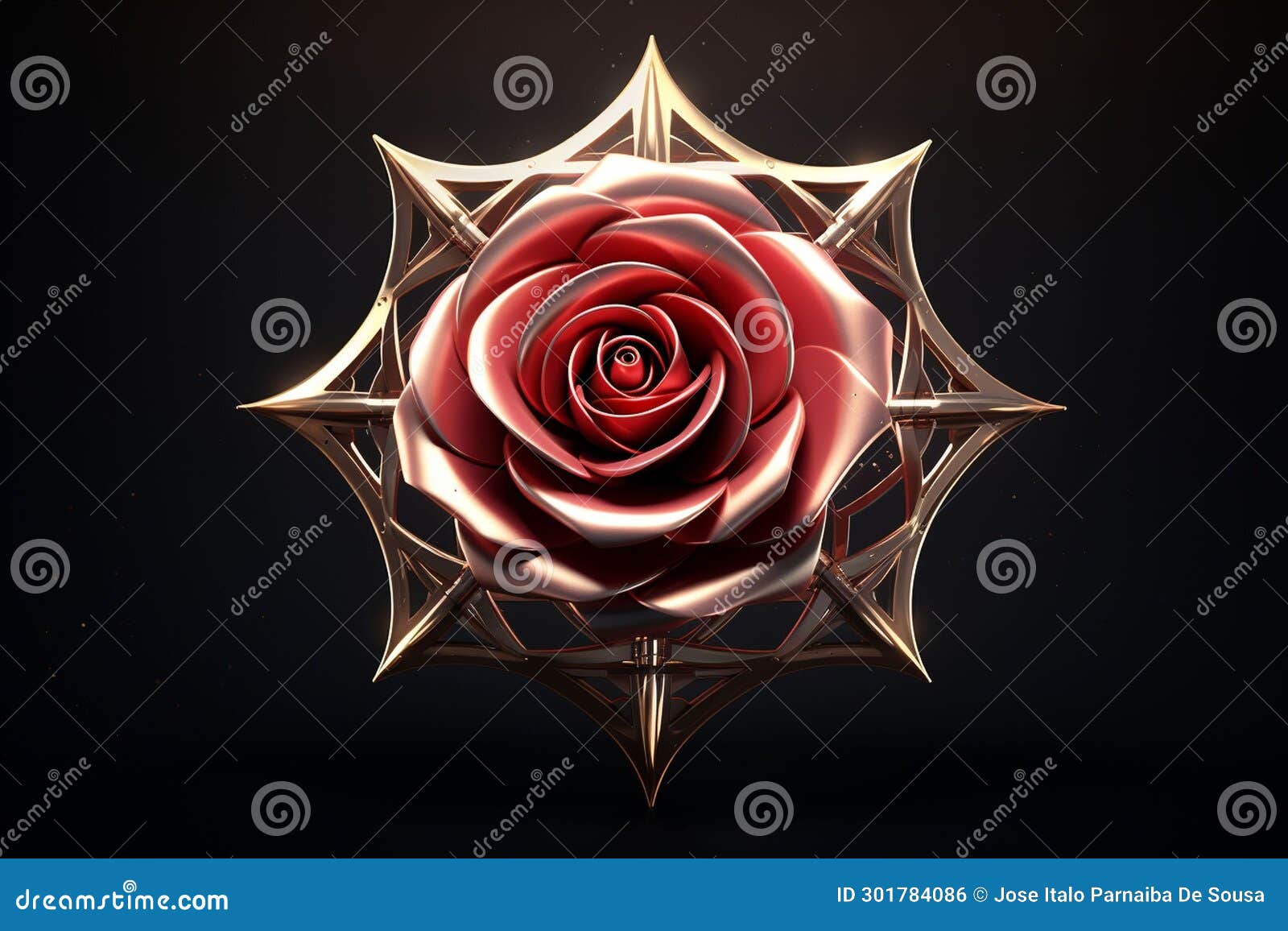 stylized  of a comp rose with star