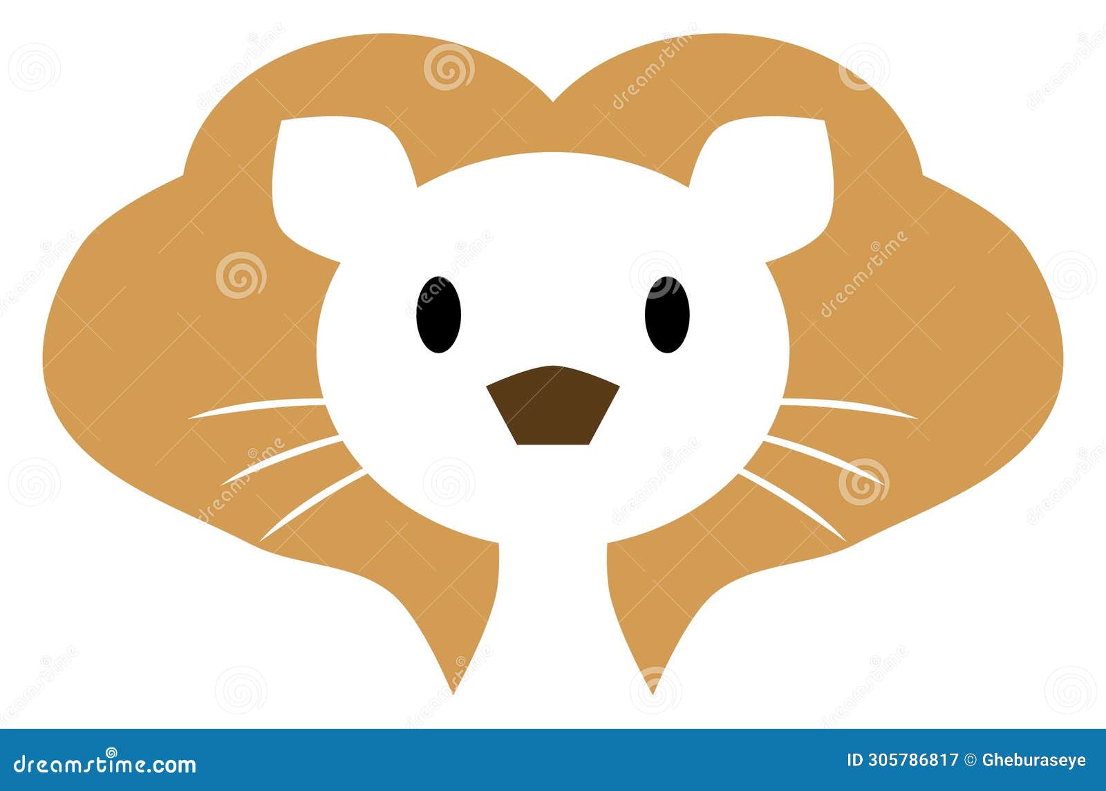 stylized lion head, cartoon, logo, icon, .