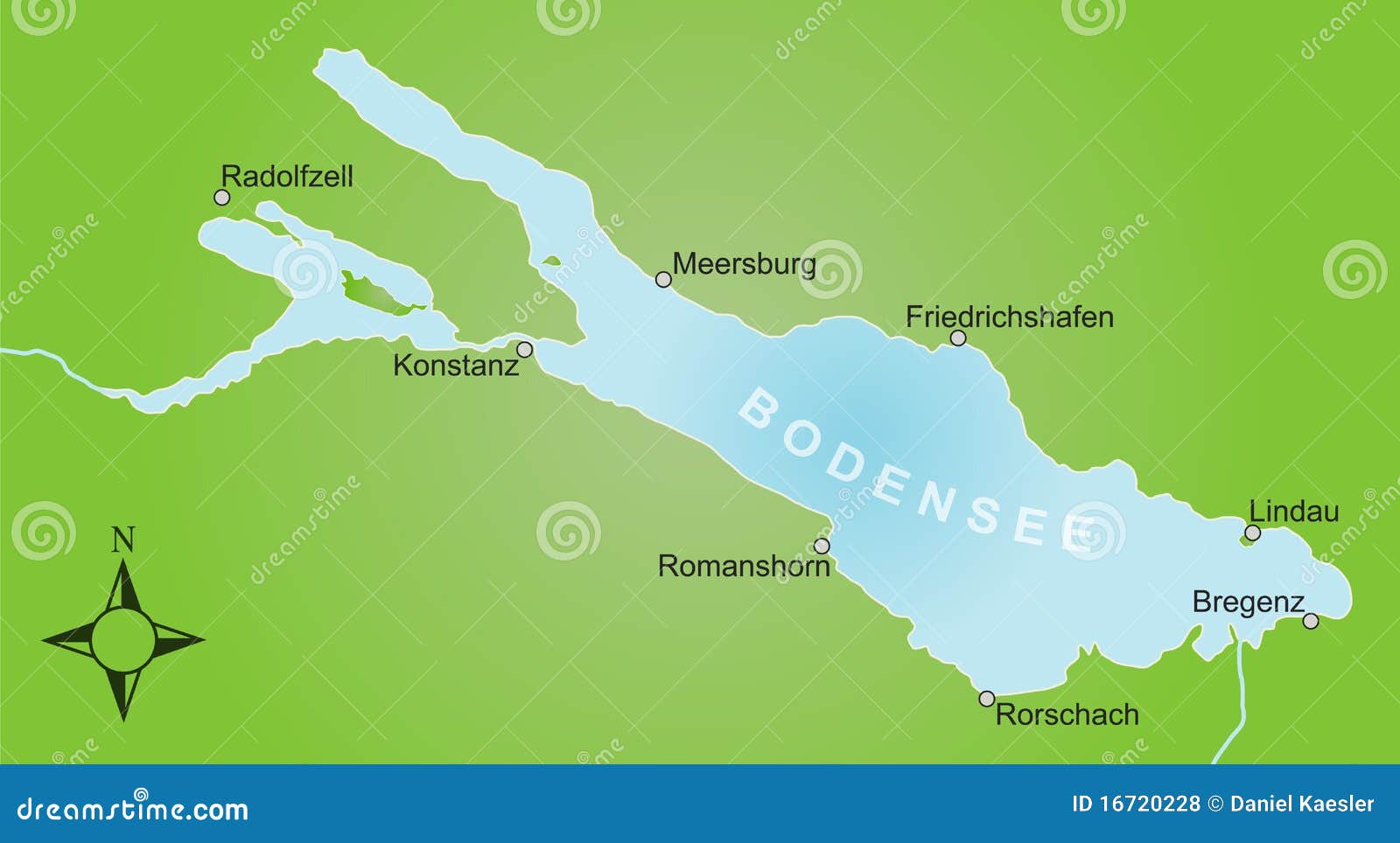 stylized map of lake constance and surroundings