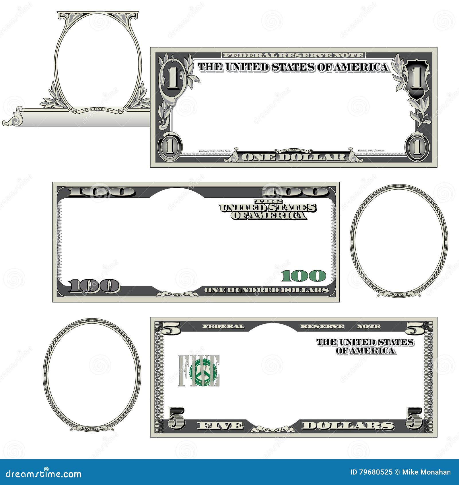 stylized money with plenty of blank space