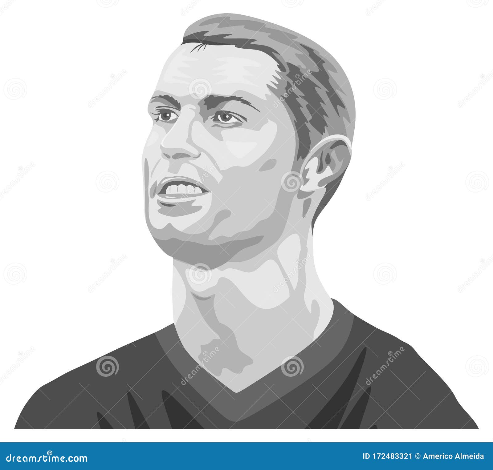 Hand sketch soccer player Royalty Free Vector Image