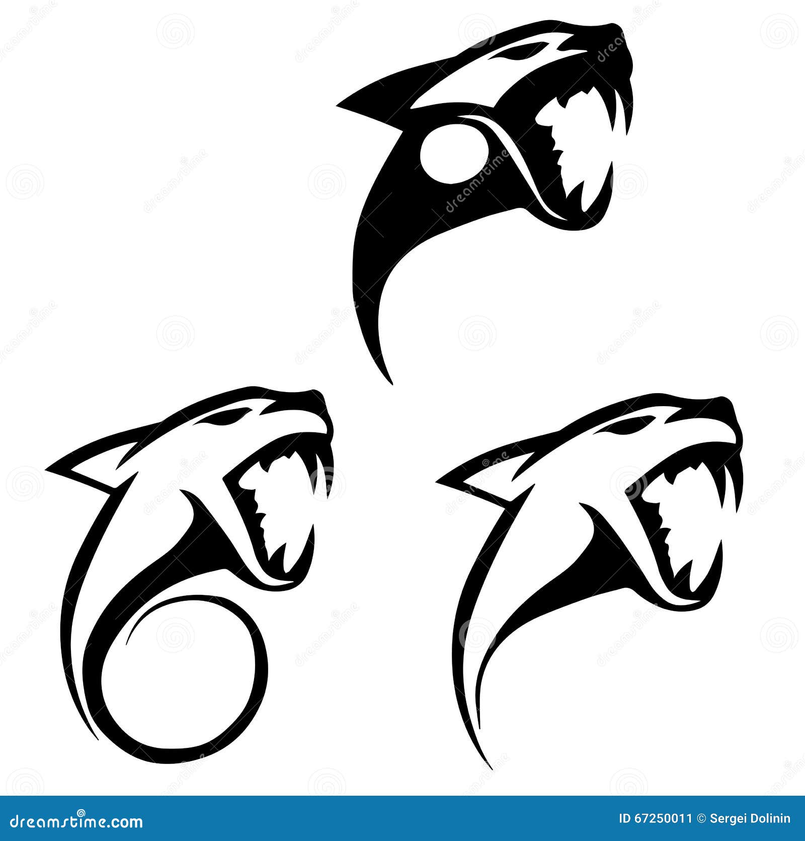 Stylized Silhouettes Of A Tiger Head Stock Vector - Image 