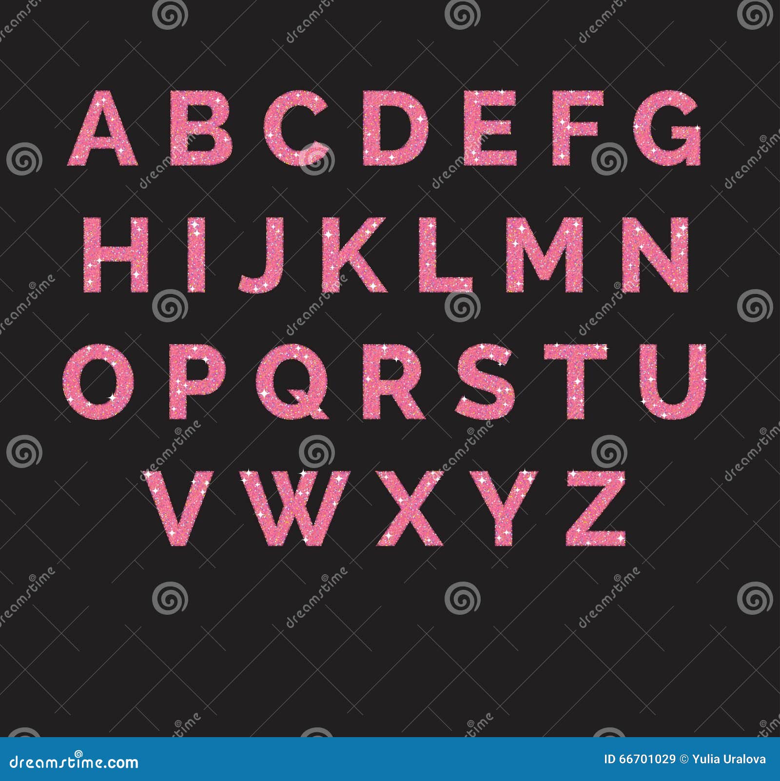 Stylized Sparkling Pink Glitter Fancy Latin Abc Alphabet. Use Letters ...