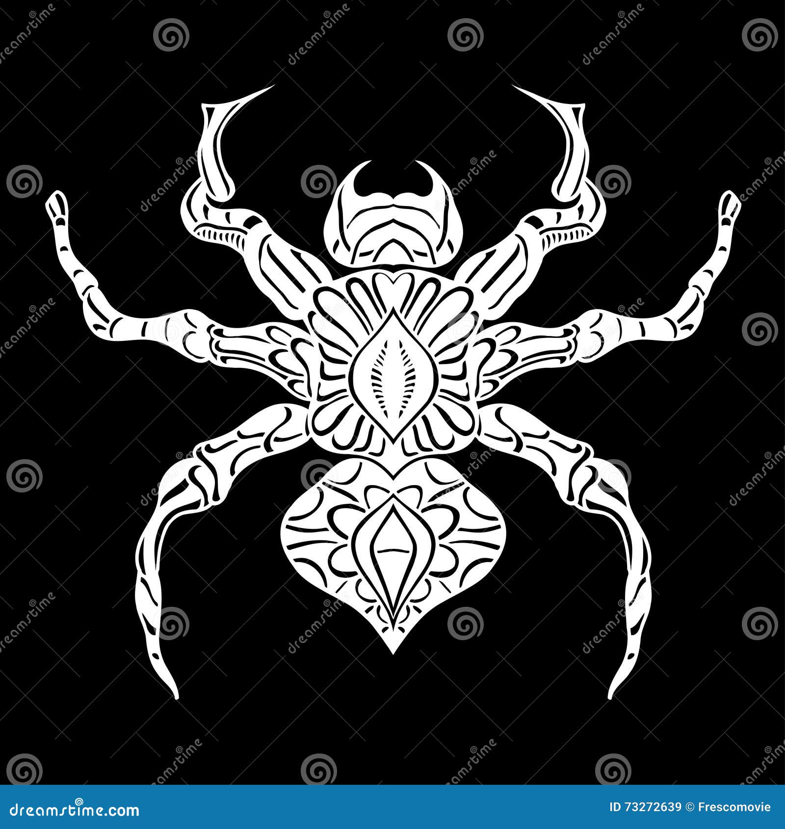 Stylized spider. Animals stock vector. Illustration of drawing - 73272639